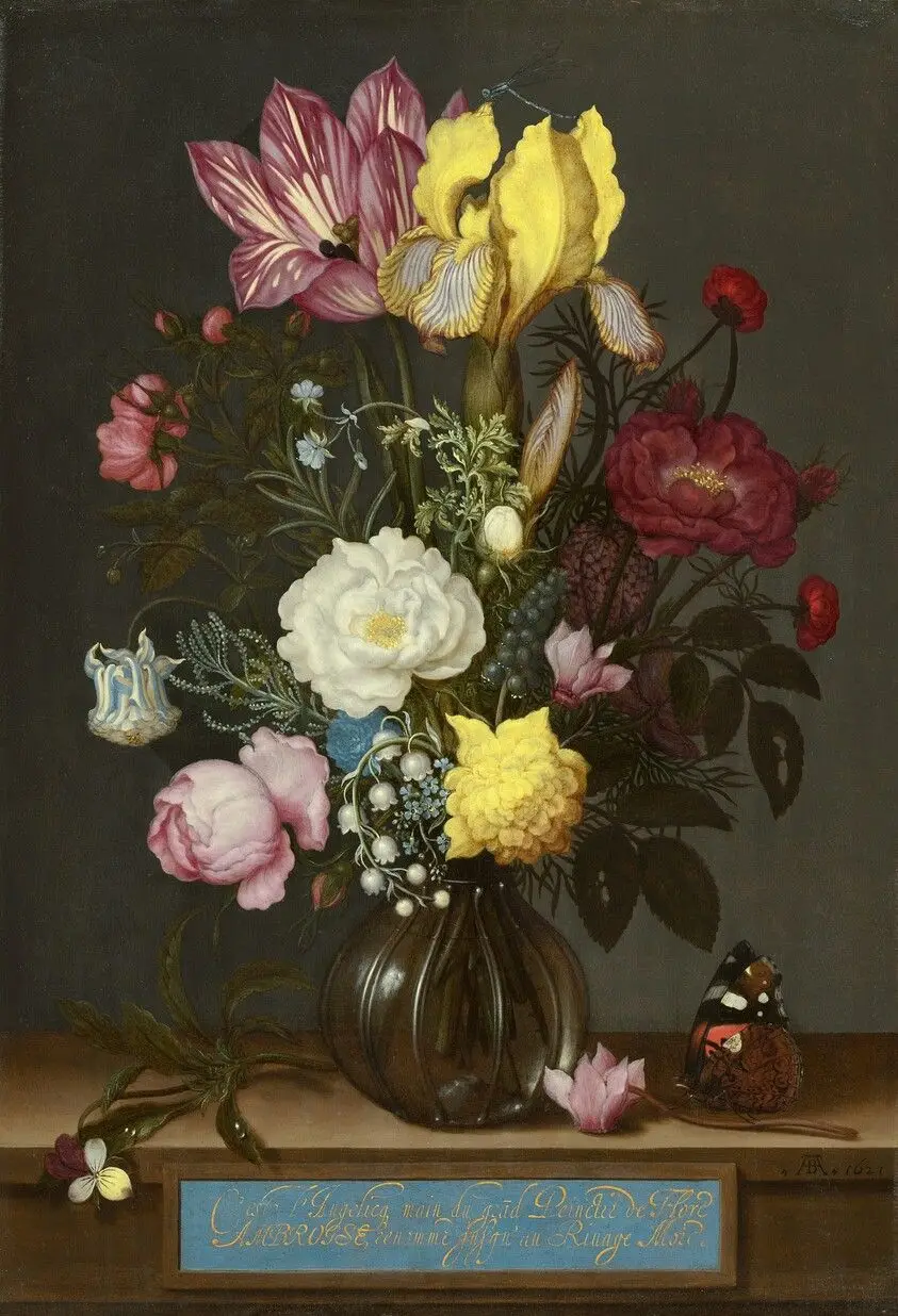 Bouquet of Flowers in a Glass Vase by Bosschaert, Ambrosius