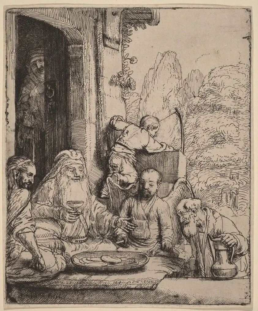 Abraham Entertaining the Angels by Rembrandt van Rijn