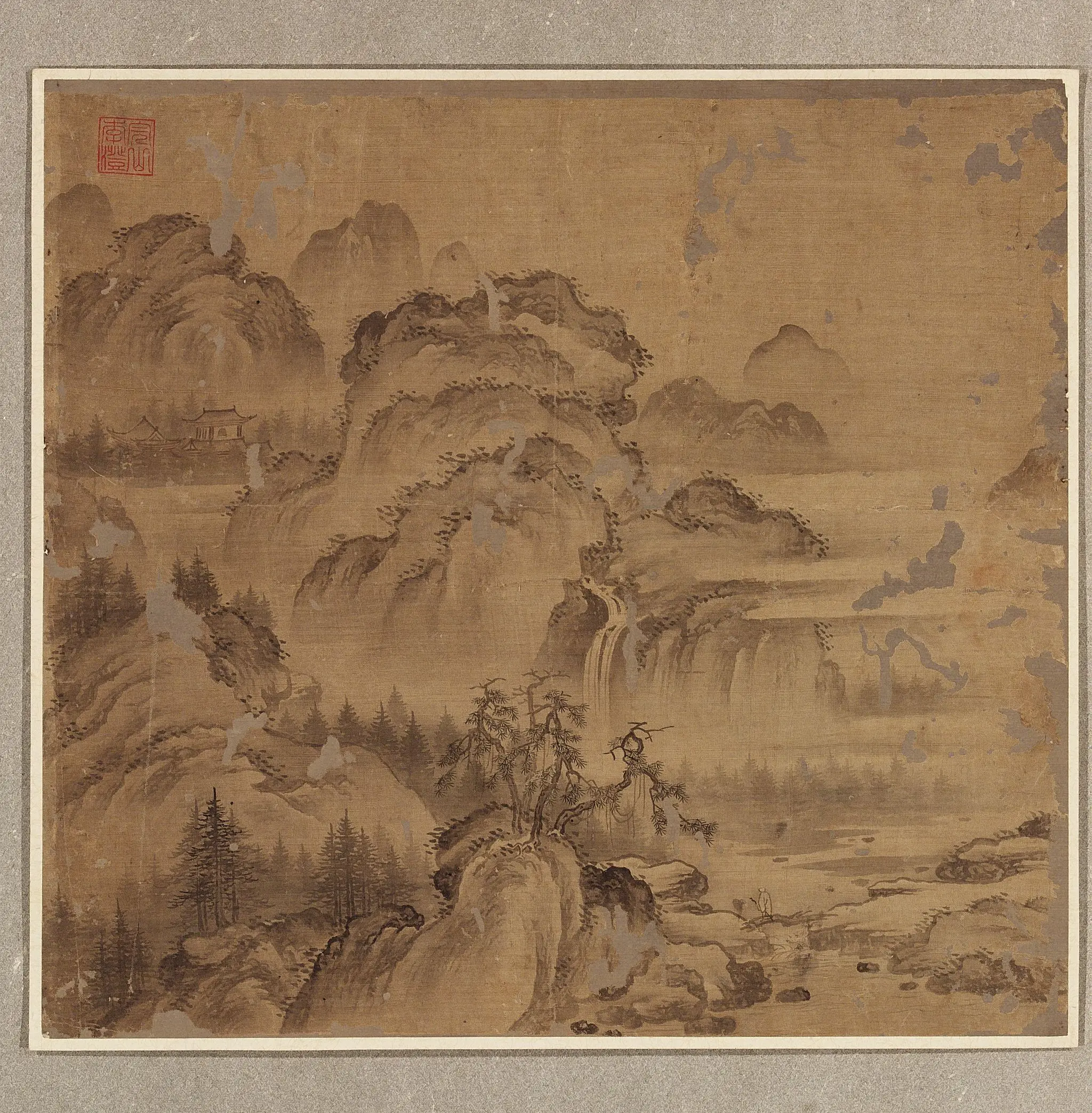Painting of the Evening Bell Ringing from a Mist-shrouded Temple by Yi Jing