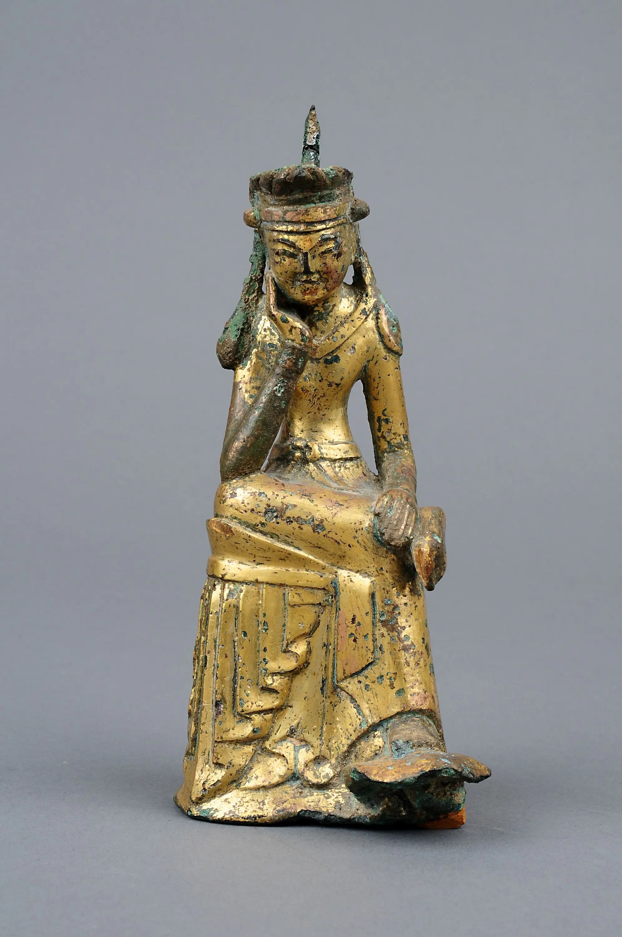 Gilt-bronze Pensive Bodhisattva by Unknown artist