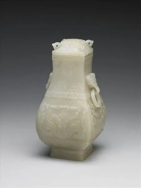 Jade fang vessel with animal-mask pattern by Unknown artist