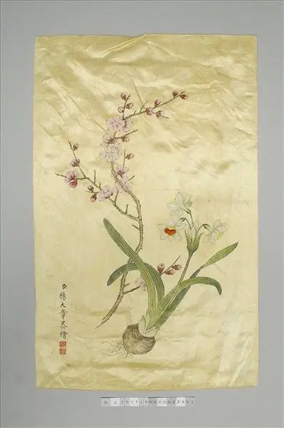 Painting of narcissus and plum blossom by Unknown artist