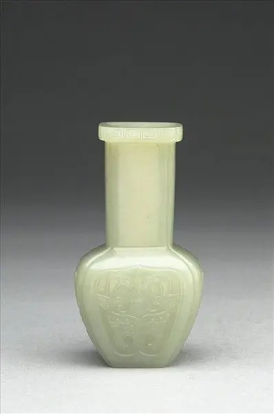 Jade vase with animal-mask pattern by Unknown artist