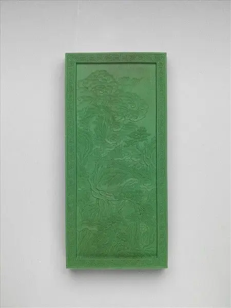 Green inkstick with imperial poem of the celebration of eternal spring "Volume of Wanhou Chunyun" by Unknown artist