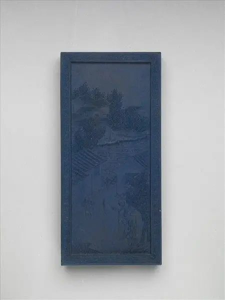 Blue inkstick with imperial poem of the celebration of eternal spring "Volume of Wanhu Chunsheng" by Unknown artist