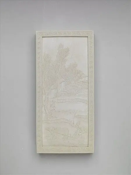 White inkstick with imperial poem of the celebration of eternal spring "Volume of Wanmu Chungeng" by Unknown artist