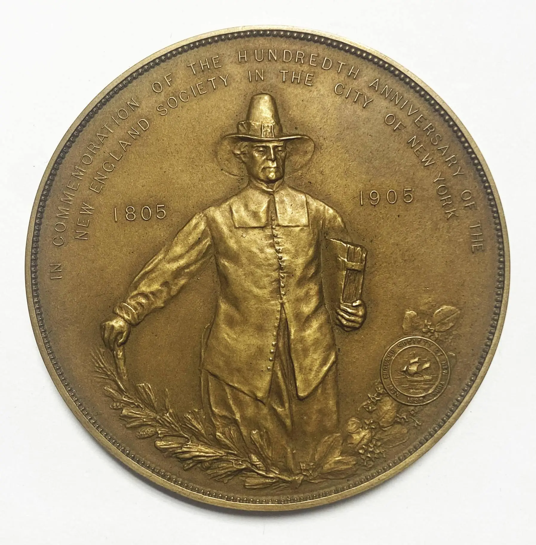 New England Society of New York Hundredth Anniversary Medal by Tiffany & Co.