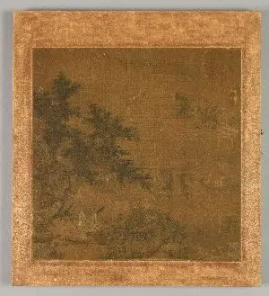 Fountain by a Pine, Painting by Unknown