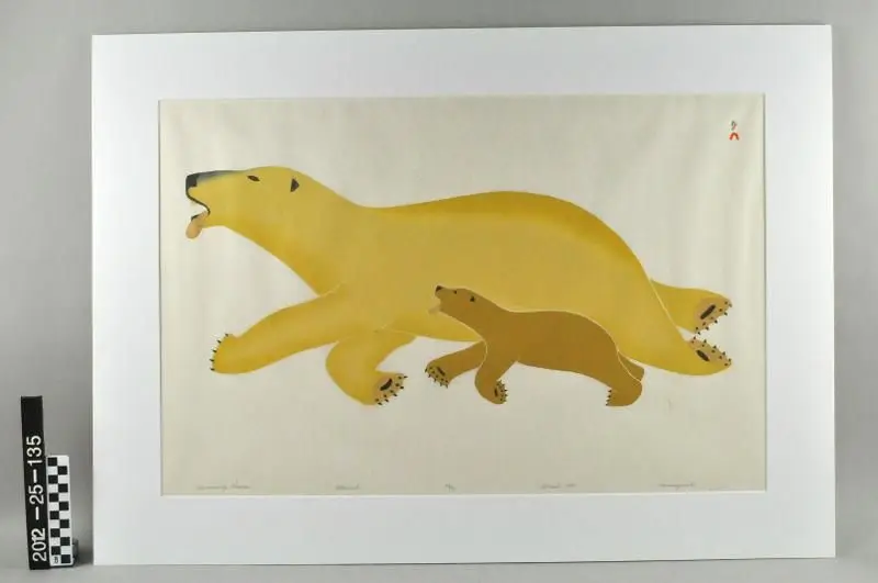 Swimming Bears, Print by Kananginak Pootoogook