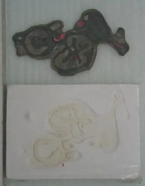 Matriz da gravura "Blanche couchée" e molde da matriz by Rossini Perez