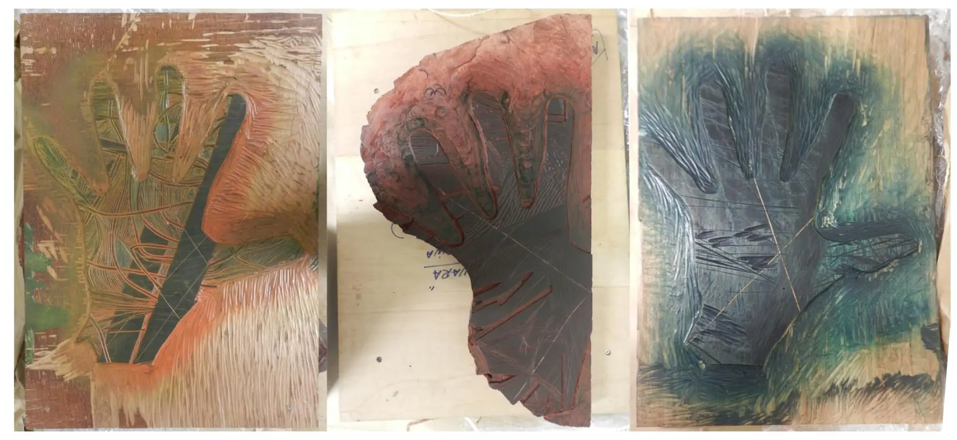 Matriz da gravura "Popessuara" by Maria Bonomi