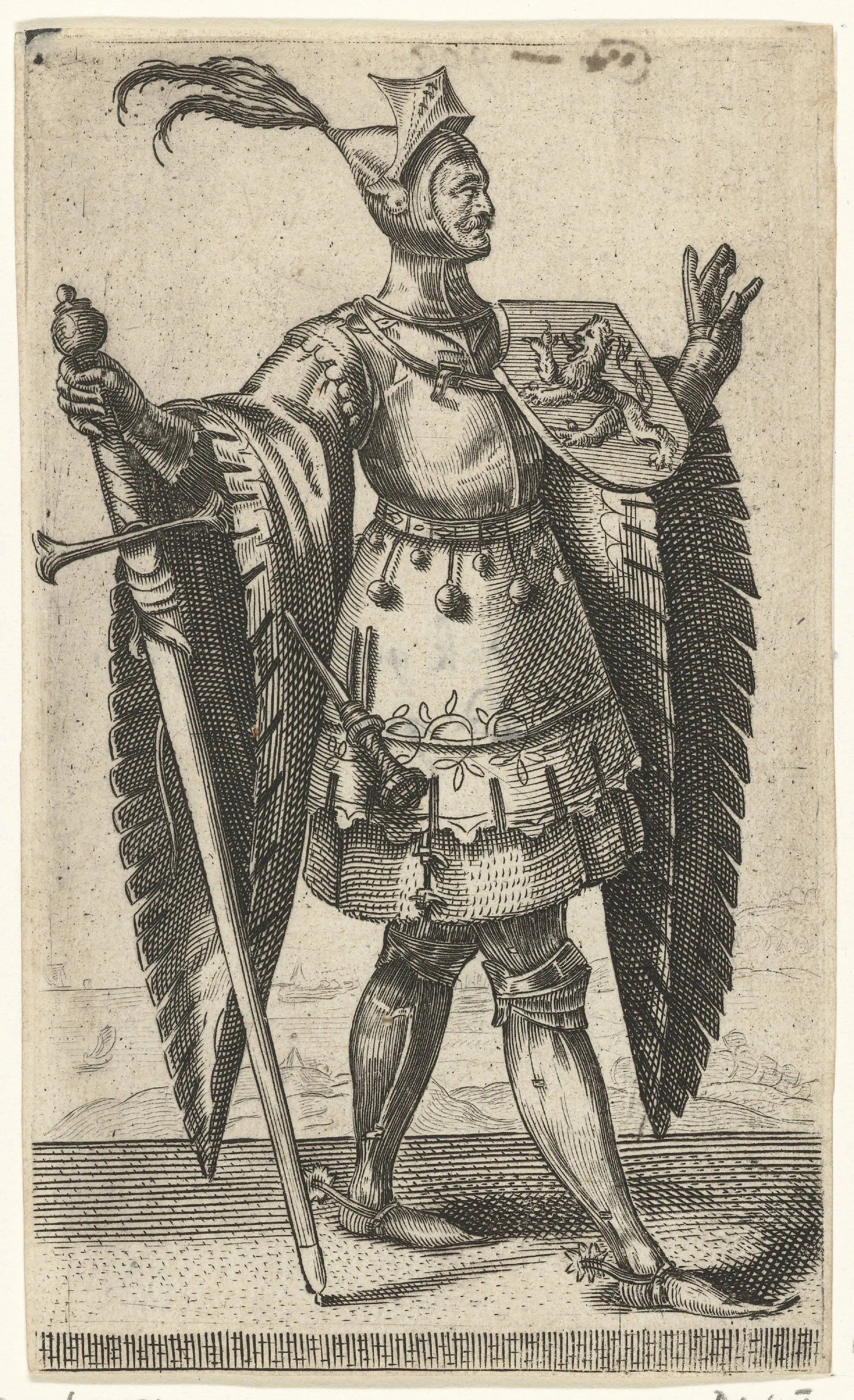 Portret van Dirk II, graaf van Holland by Adriaen Matham