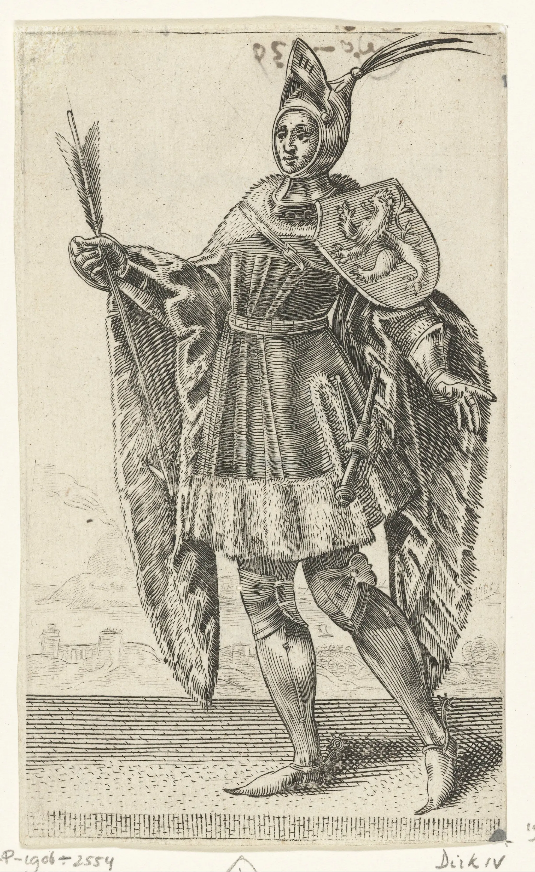 Portret van Dirk IV, graaf van Holland by Adriaen Matham