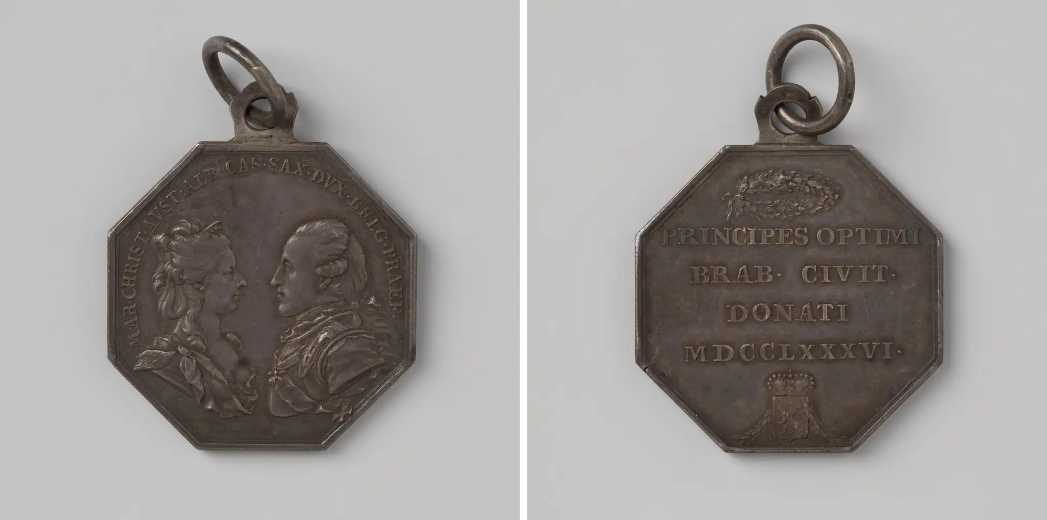 Maria Christina en Albert-Kasimir, landvoogden der zuidelijke Nederlanden, penning vereerd door het gewest Brabant by anonymous