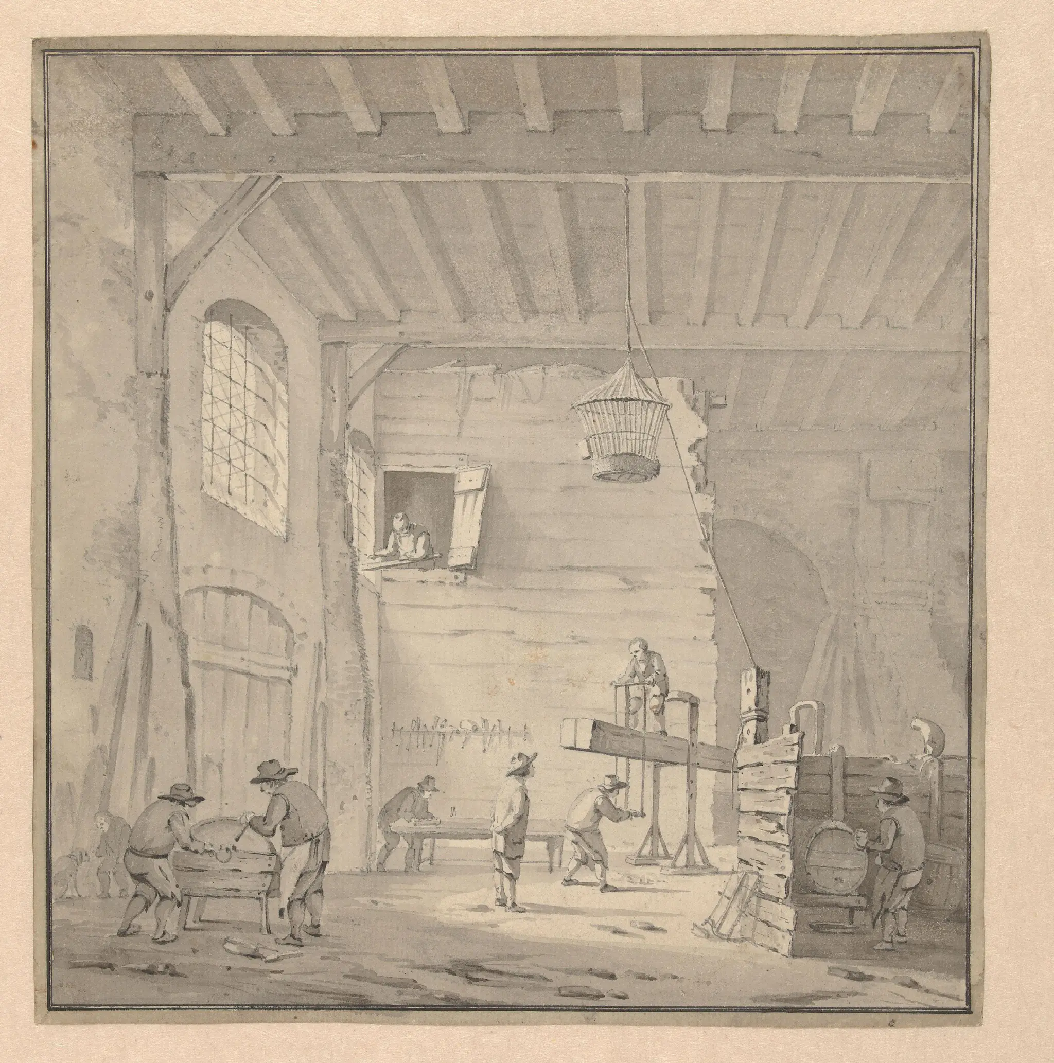 Interieur van een timmermanswerkplaats by anonymous