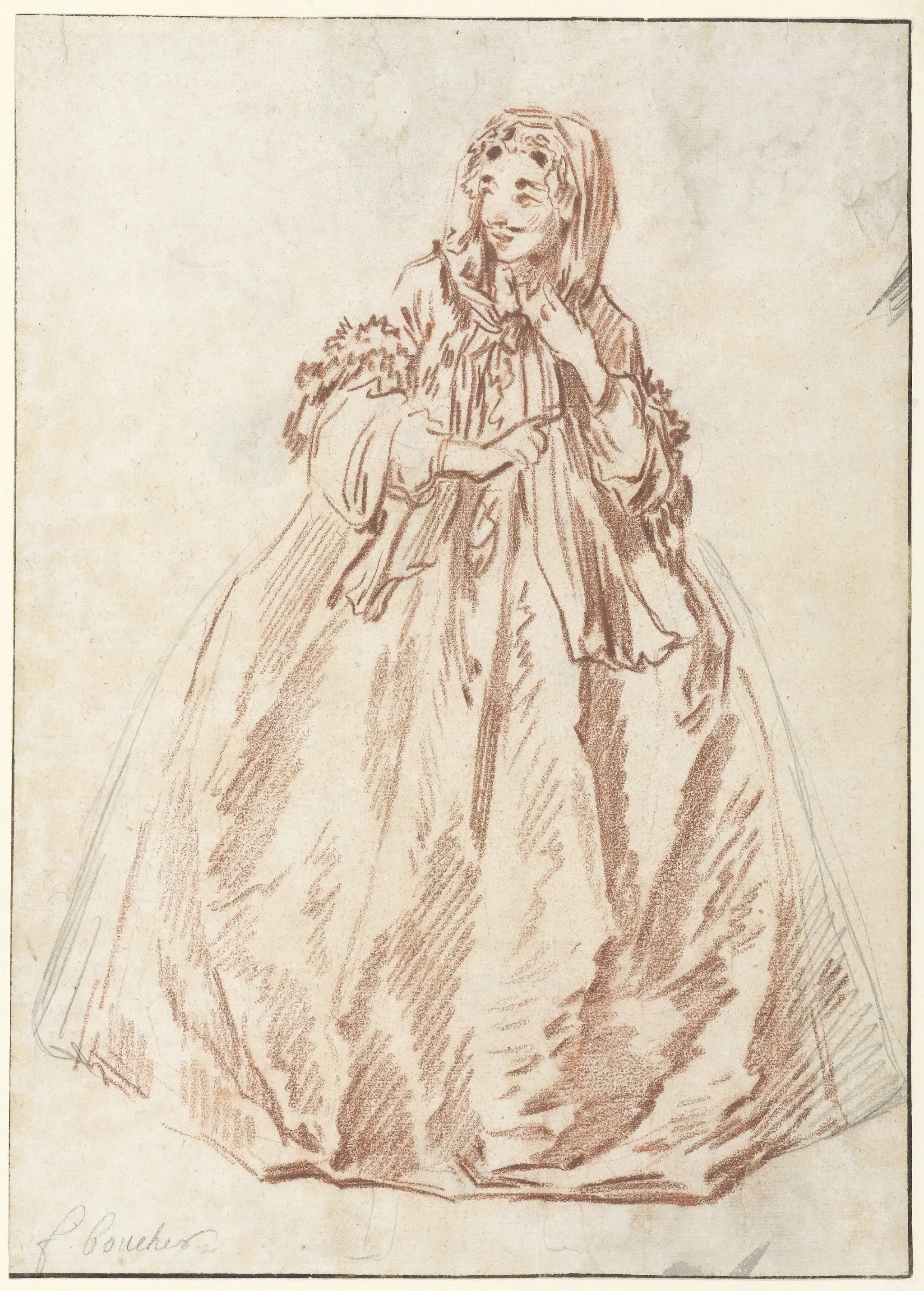 Study of Mascarille Dressed as a Woman by François Boucher