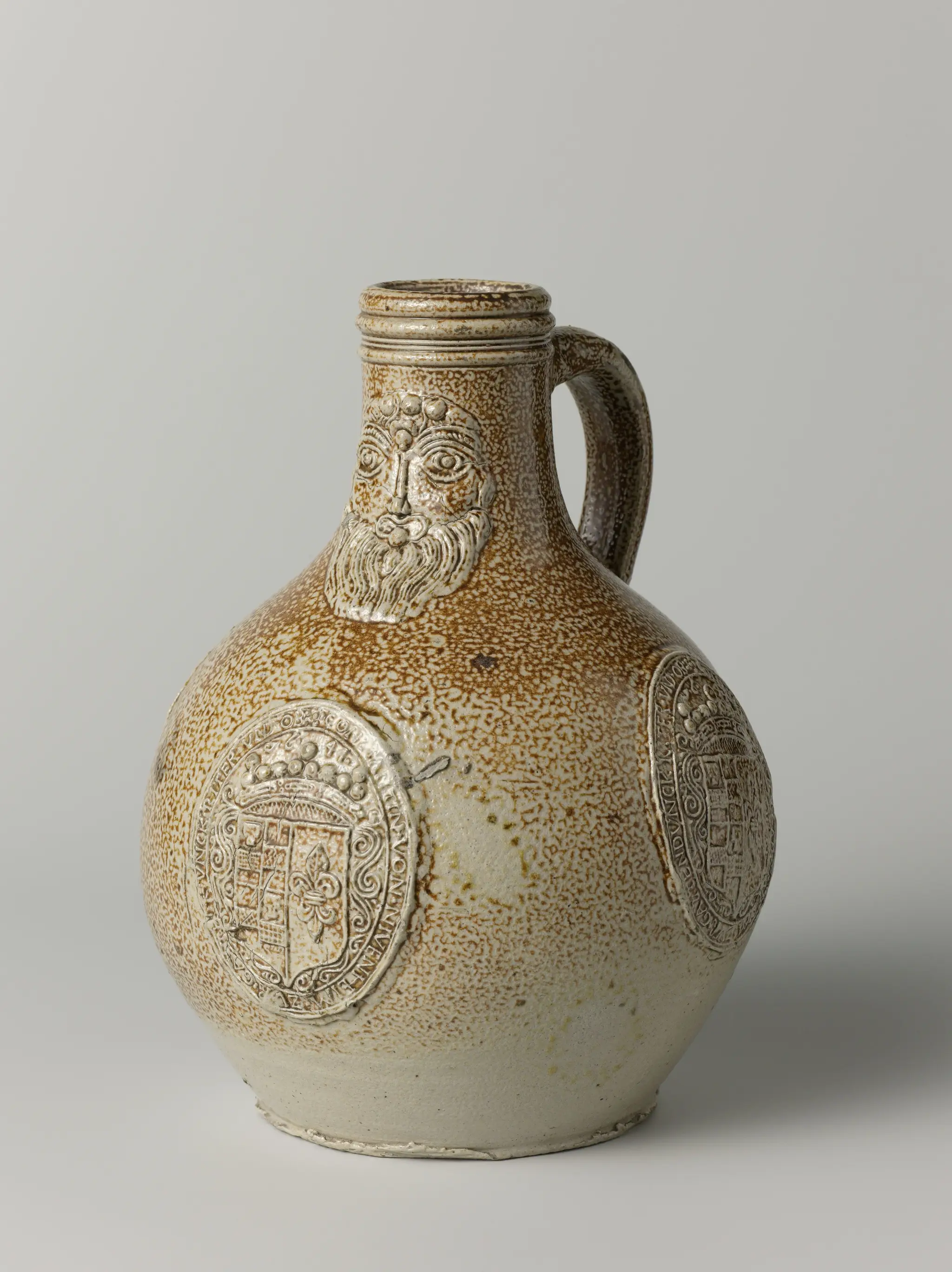Bartmann (bearded-man) jug with the arms of Constantin von Nivenheim by anonymous