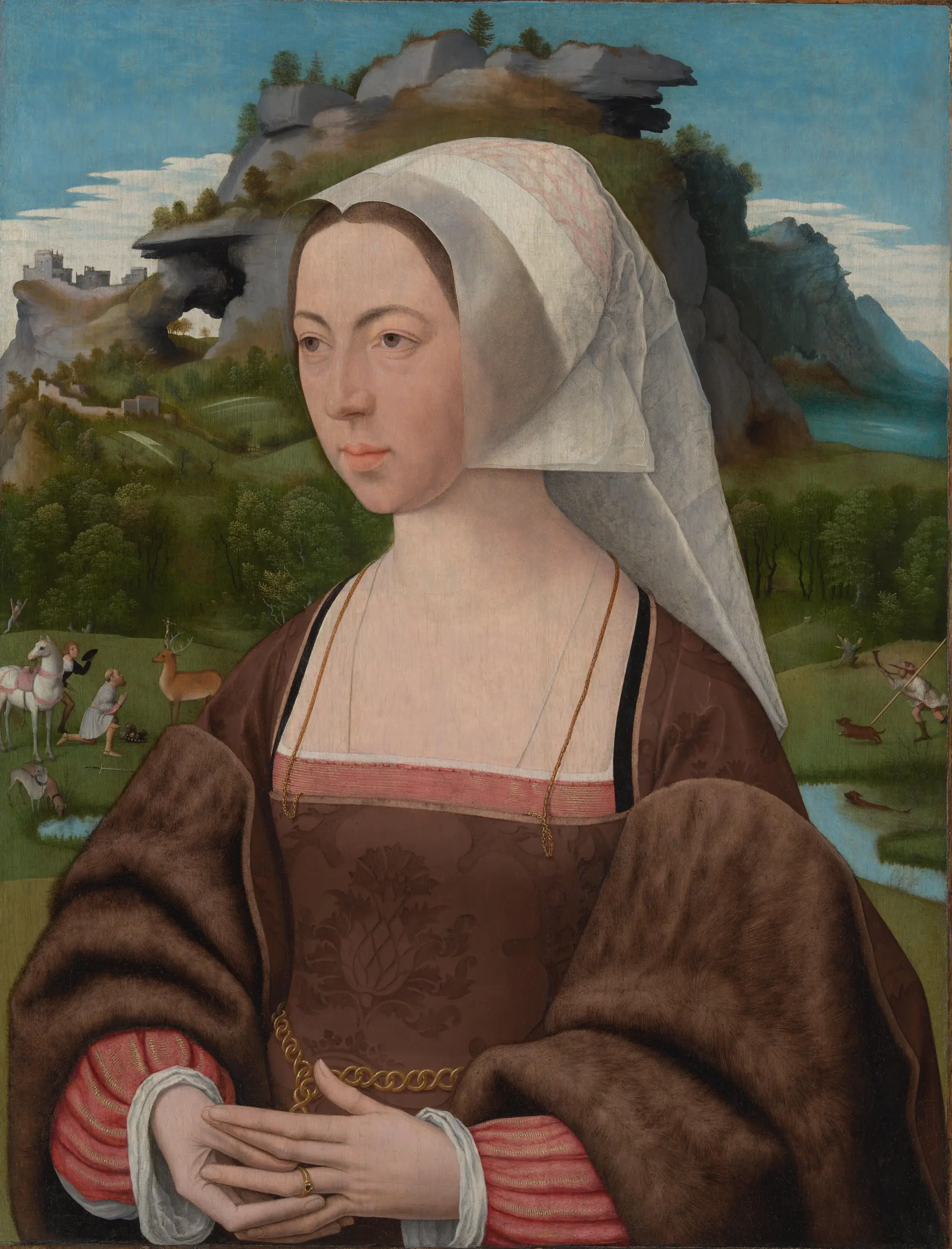 Portrait of a woman by Jan Jansz Mostaert