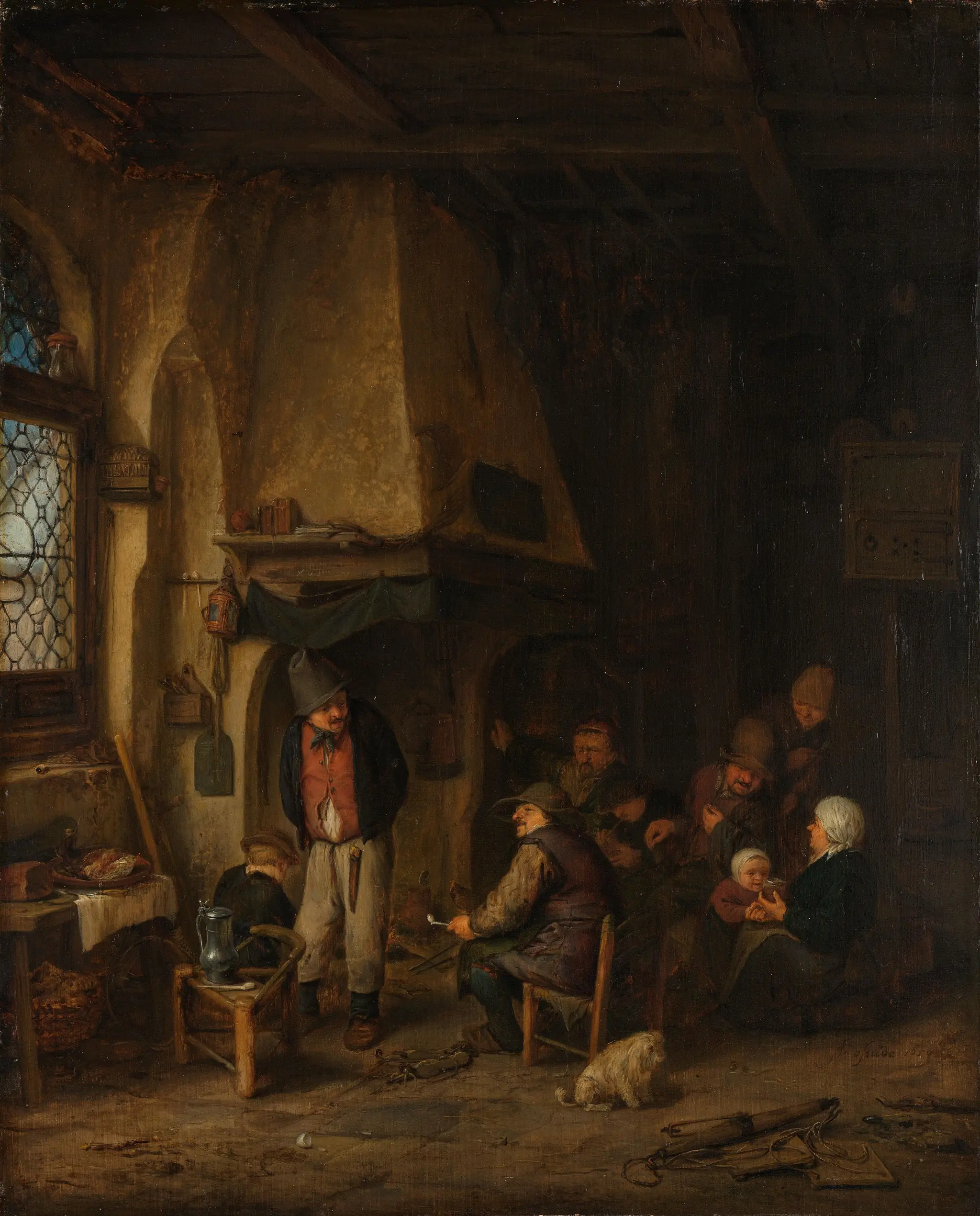 ‘The Skaters’: Peasants in an Interior by Unknown artist