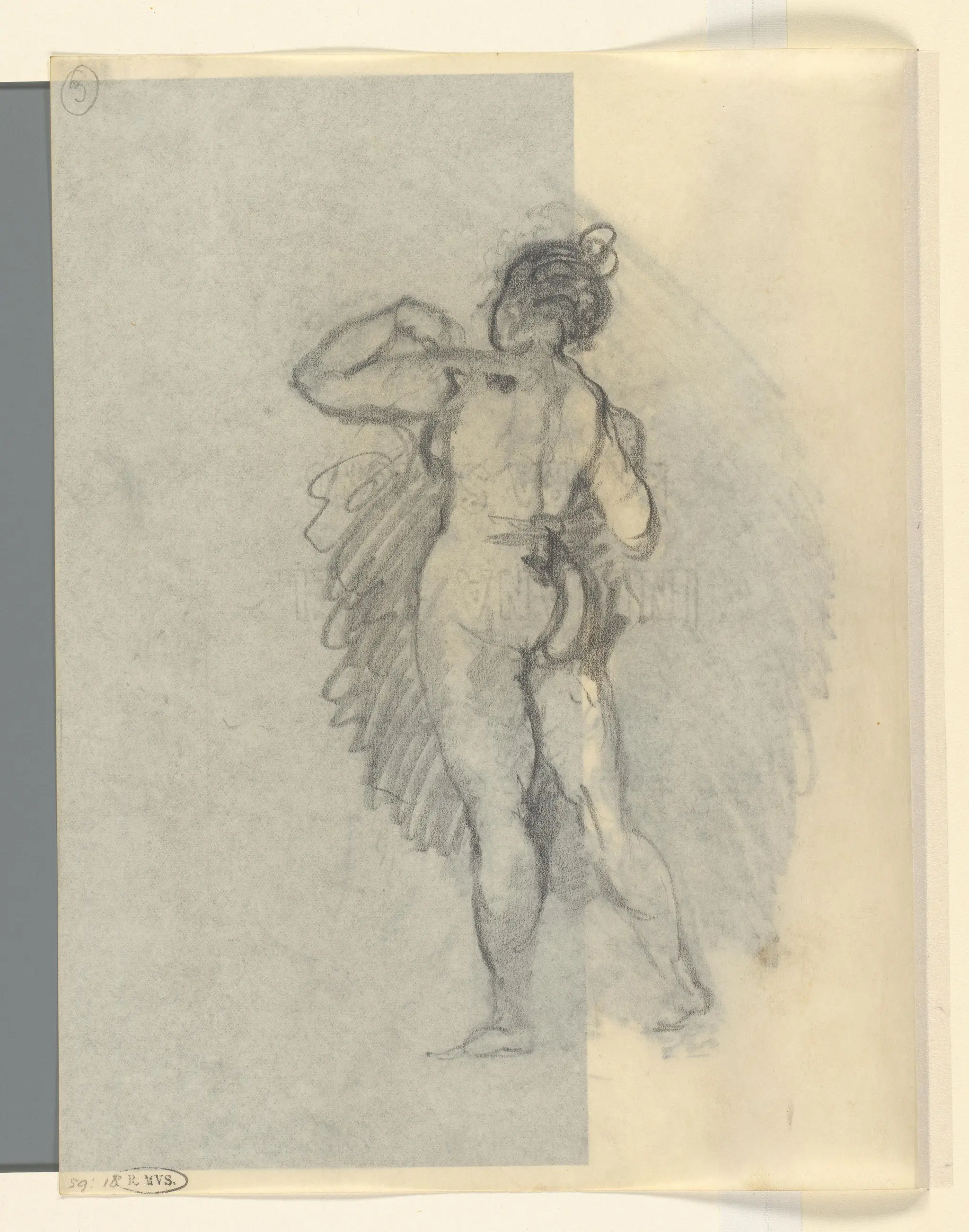 Naakte vrouw, op de rug gezien by Charles Conder