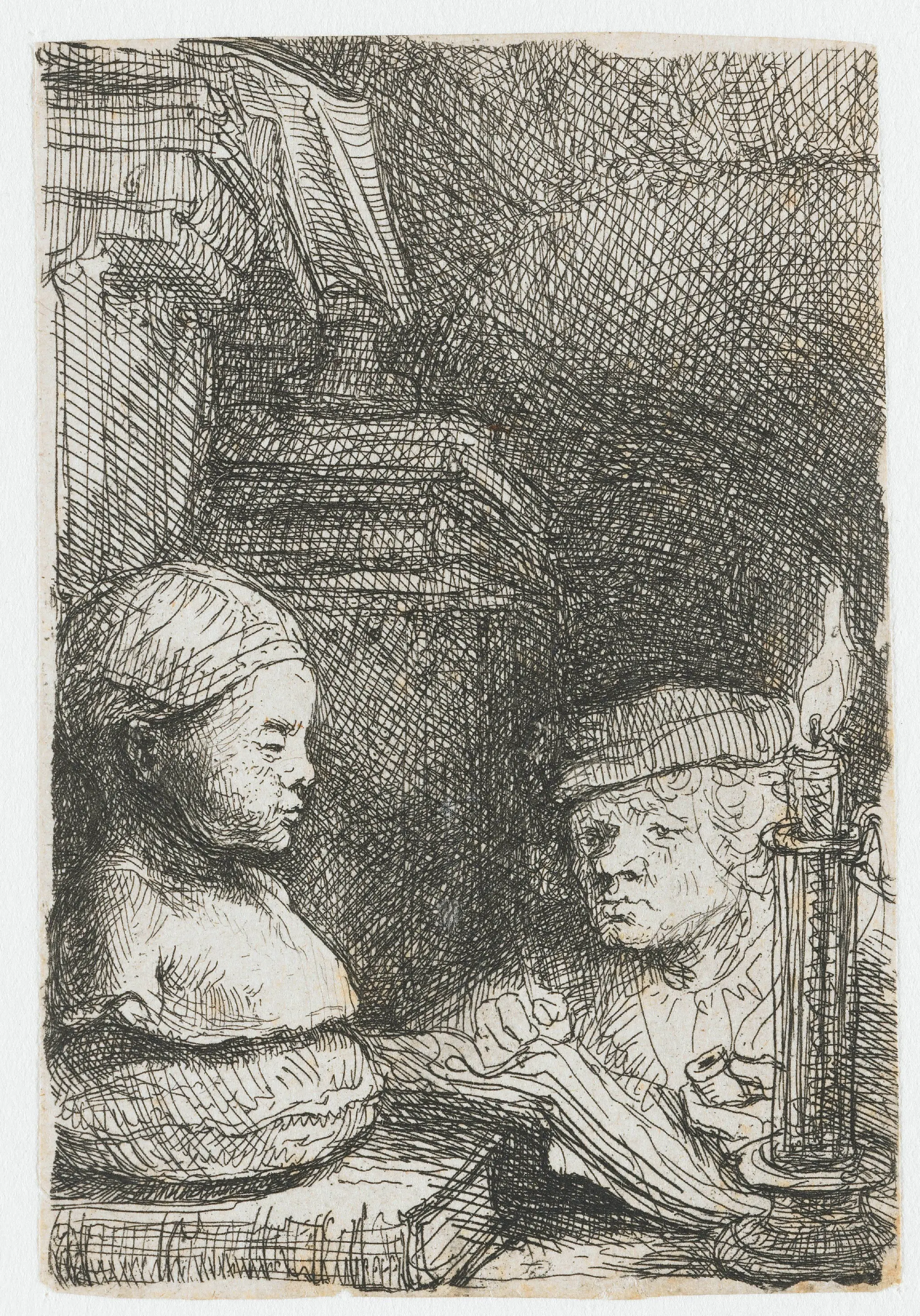 Man drawing from a cast by Rembrandt van Rijn