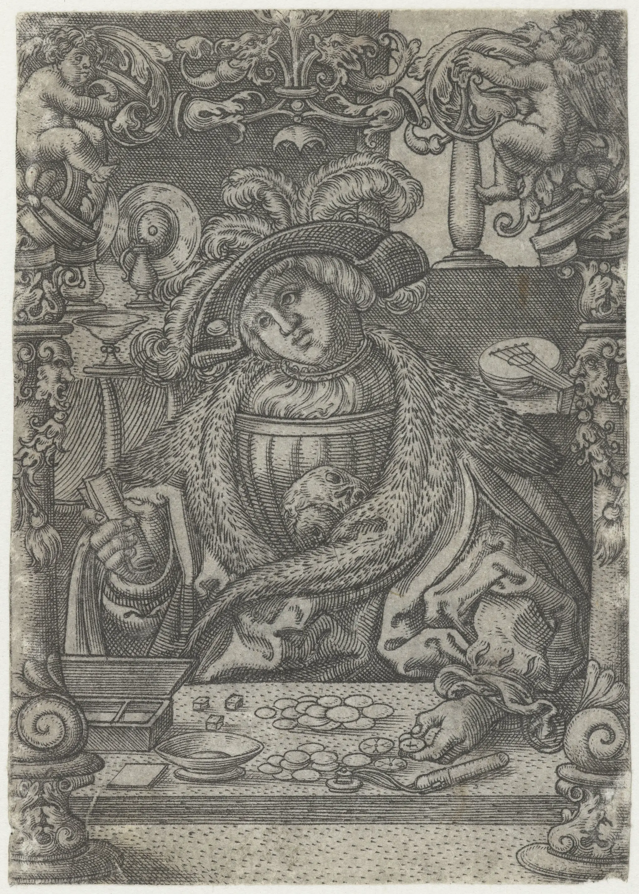 Portret van een jongeman (Vanitas) by Monogrammist AC (16e eeuw)