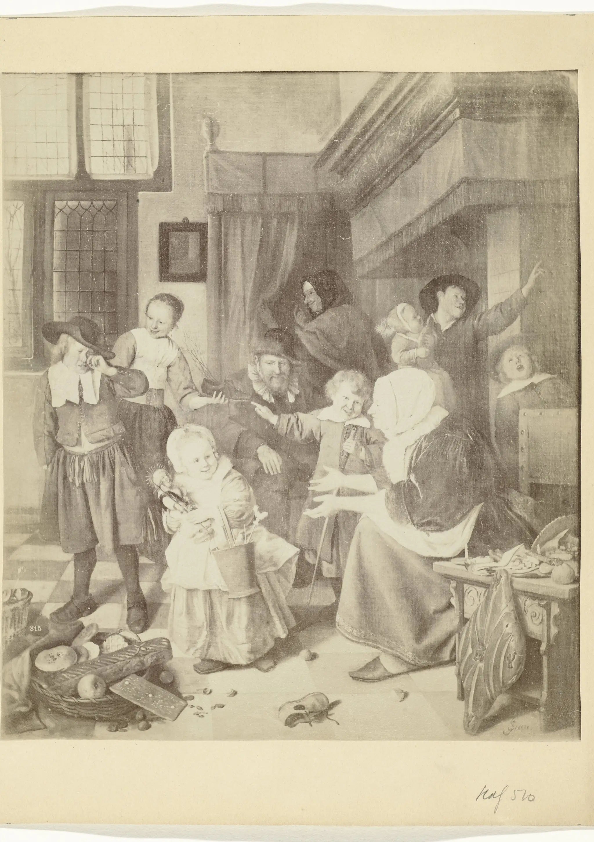 Fotoreproductie van het schilderij Het Sint-Nicolaasfeest door Jan Steen by anonymous