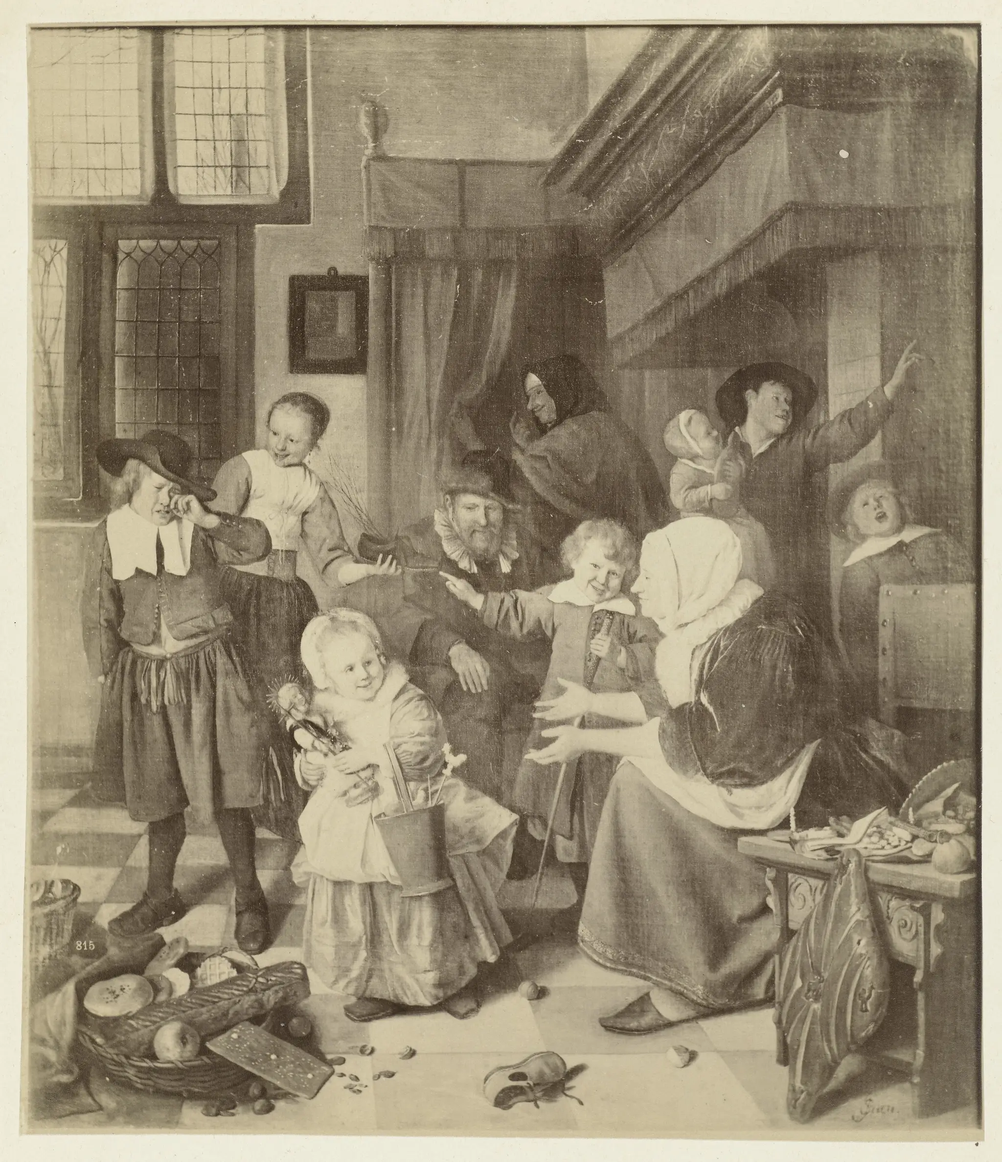 Fotoreproductie van het schilderij Het Sint-Nicolaasfeest door Jan Steen by anonymous