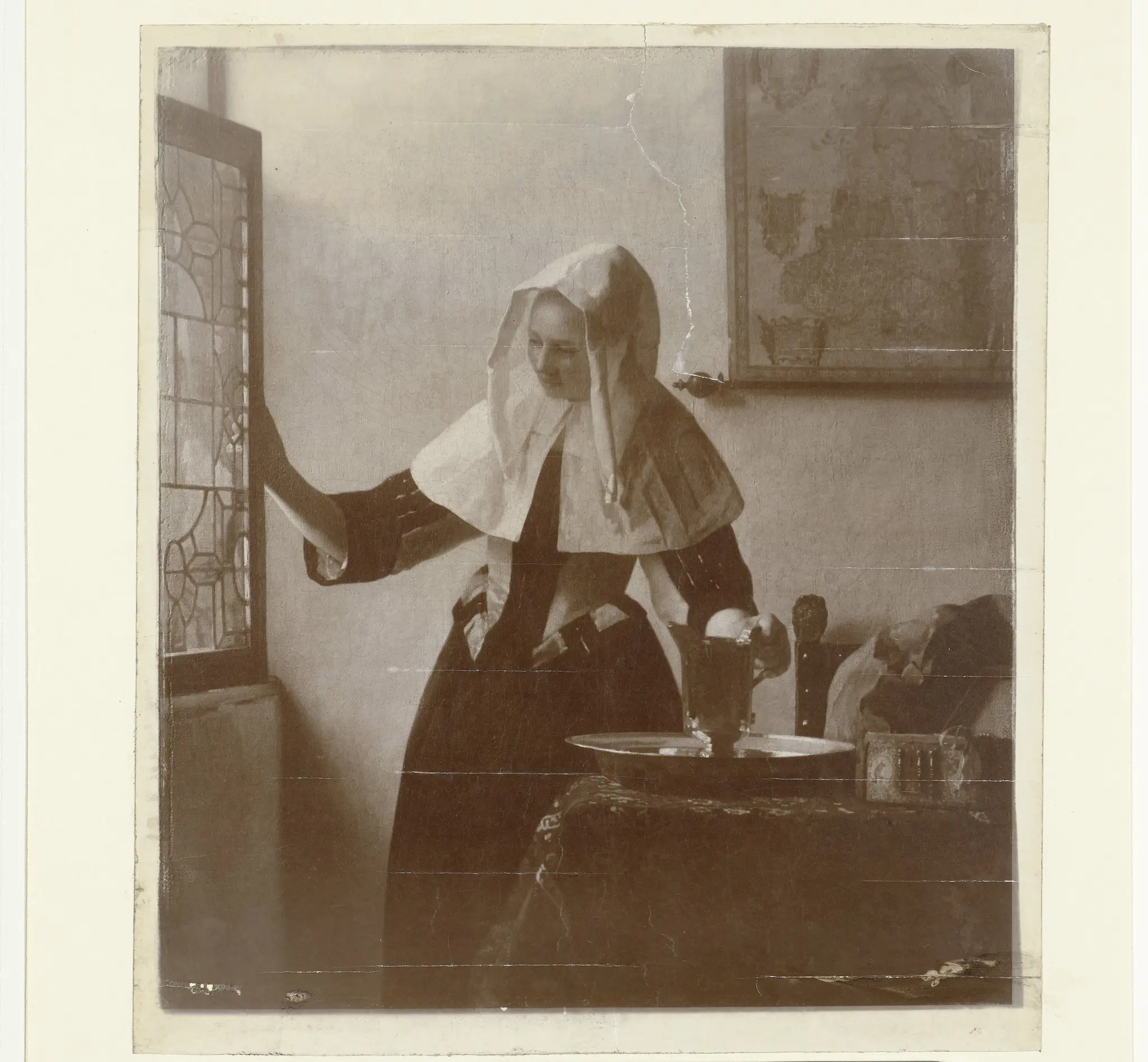 Fotoreproductie Schilderij Vrouw met waterkan door Johannes Vermeer by Unknown artist