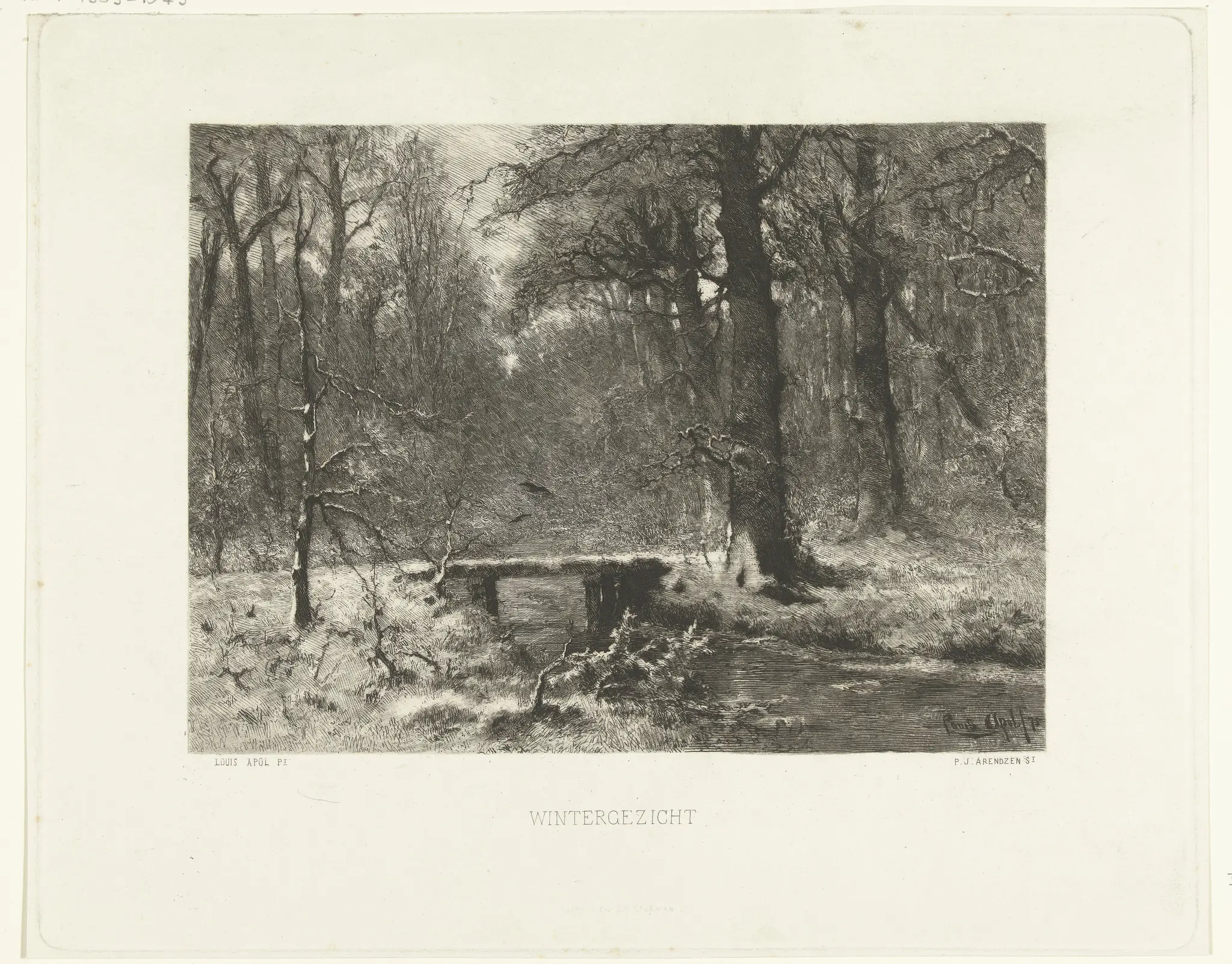 Wintergezicht in het Haagse bos by Unknown artist