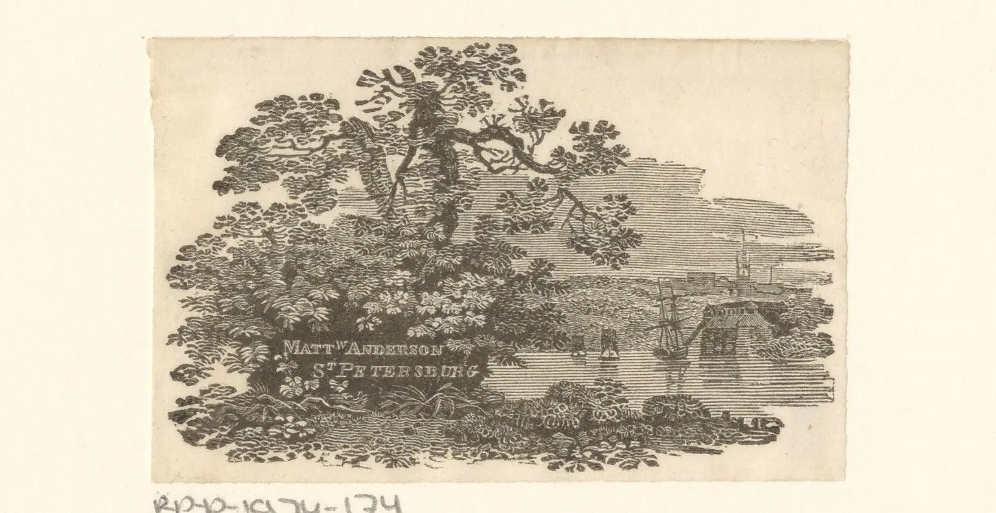 Ex libris van Mattw. Anderson by Thomas Bewick