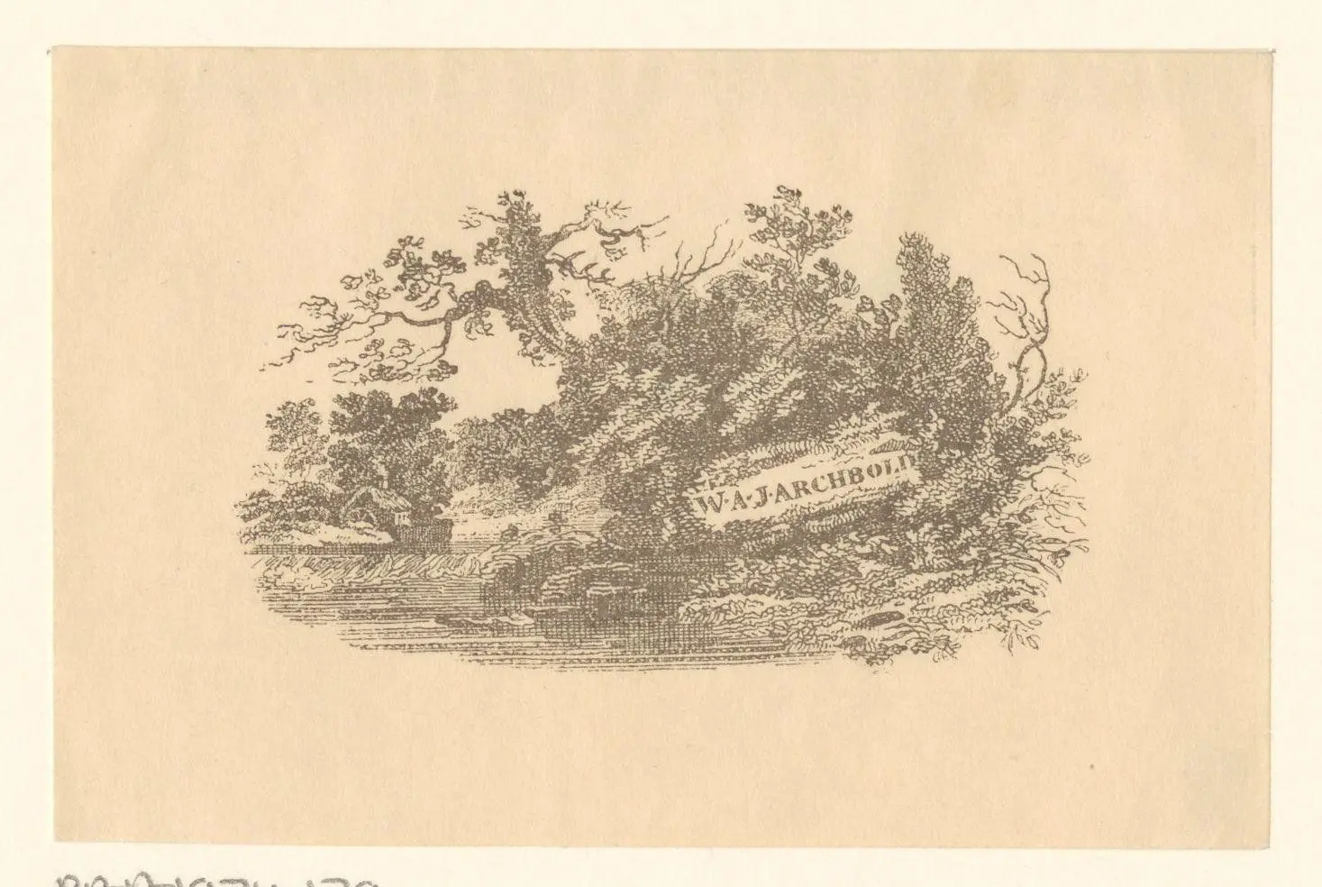 Ex libris van W.A.J. Archbold by Thomas Bewick