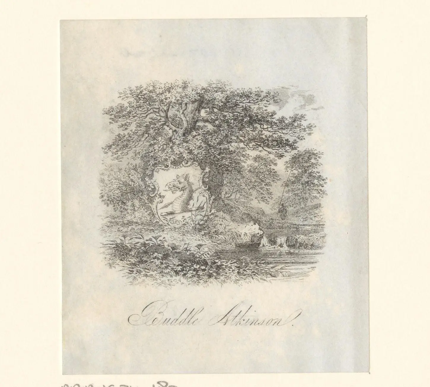 Ex libris van Buddle Atkinson by Thomas Bewick