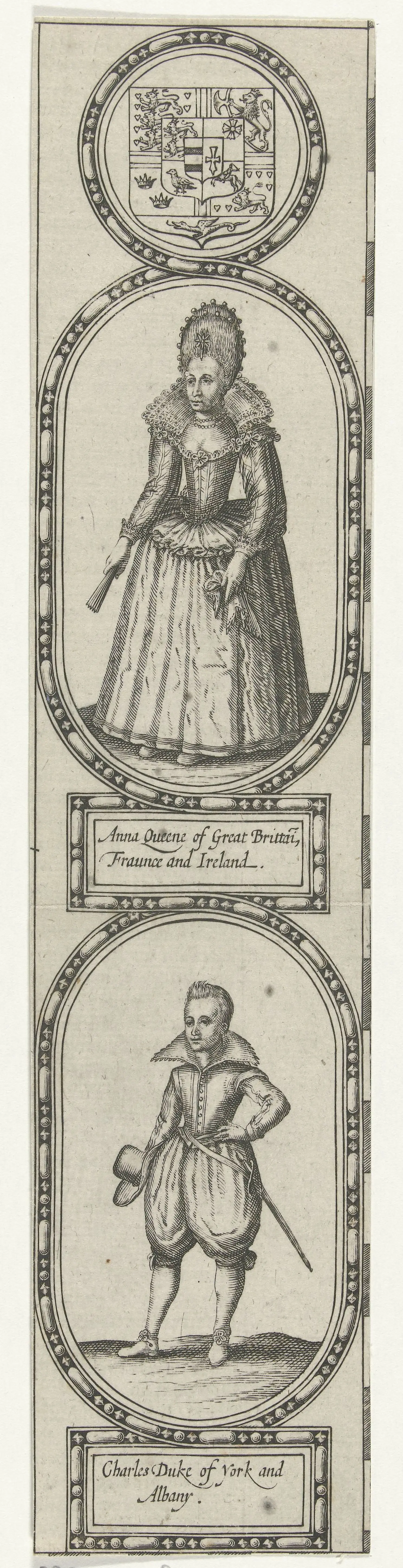 Portretten van Anna van Denemarken en Karel I van Engeland by Jodocus Hondius (I)