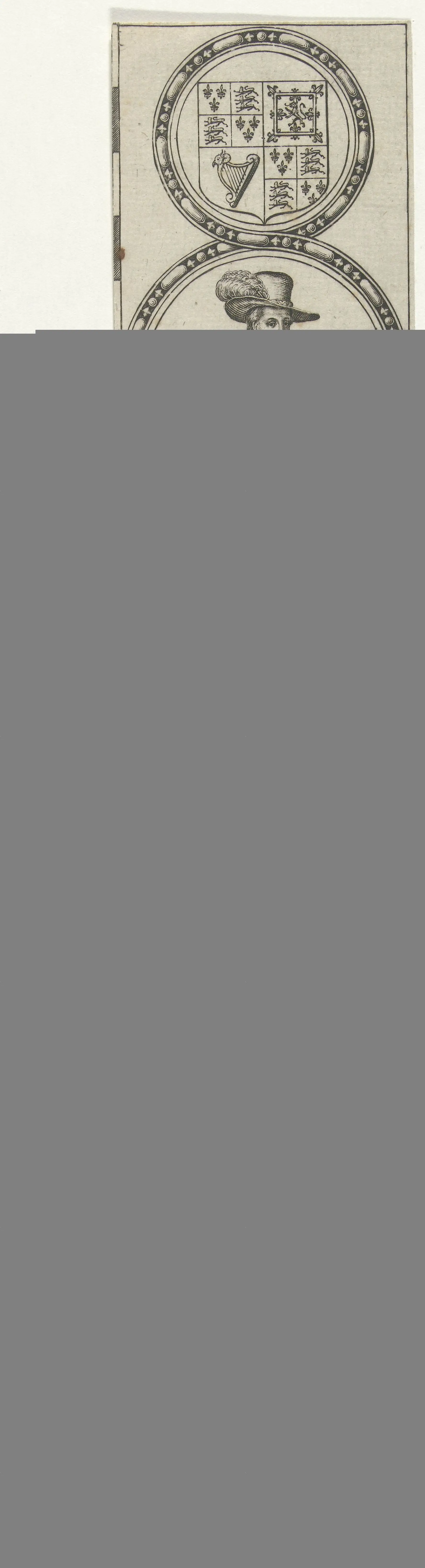 Portretten van Jacobus I, koning van Engeland en Frederik Hendrik Stuart by Jodocus Hondius (I)