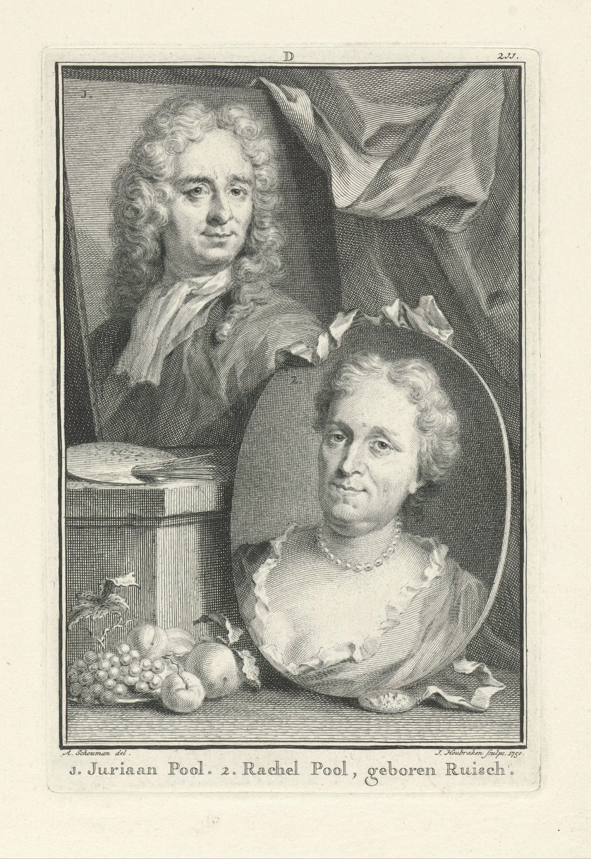 Portret van Juriaen Pool en Rachel Ruysch by Unknown artist