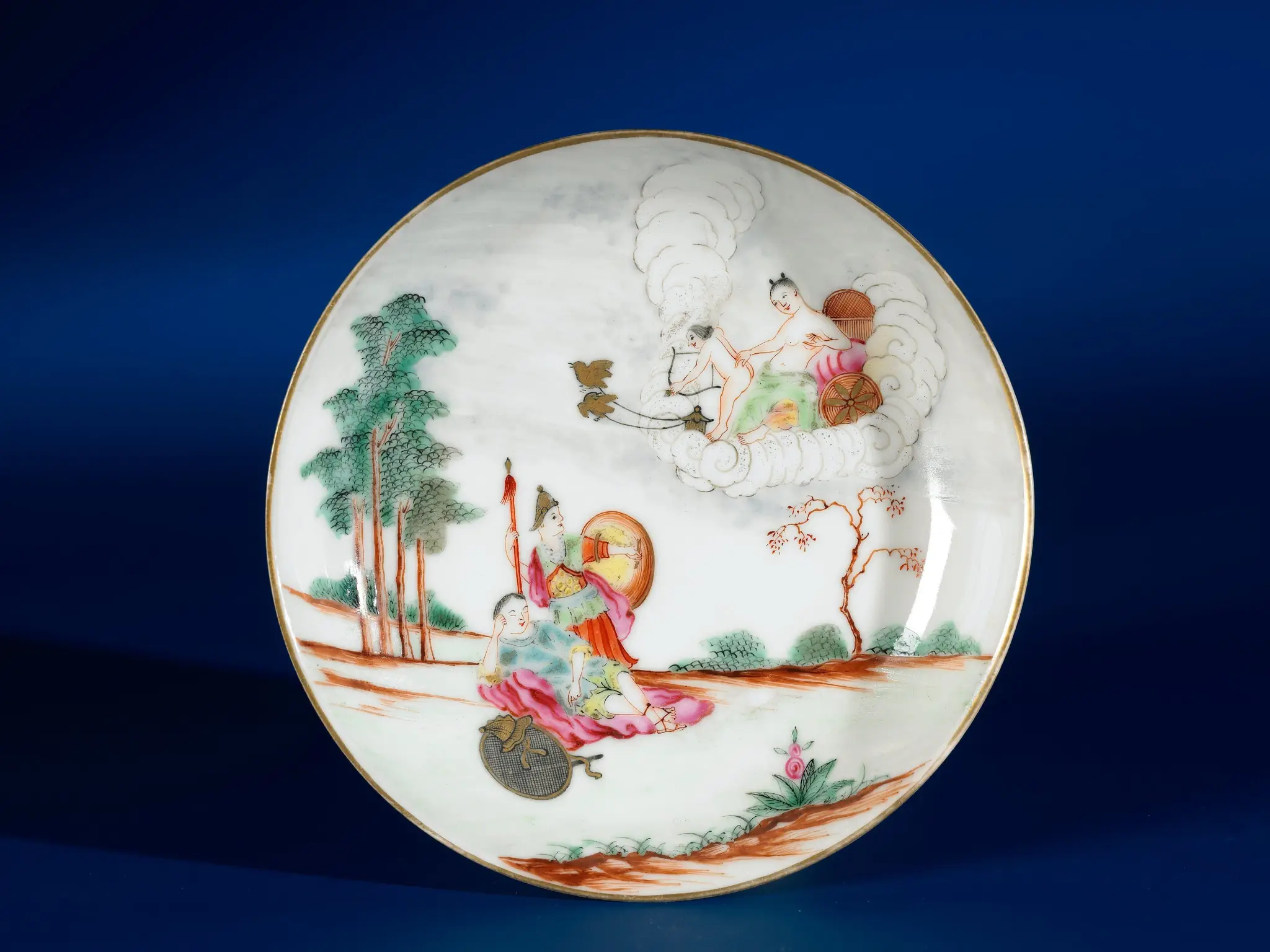 Saucer with a mythological scene with Venus, Cupid and Minerva by anonymous