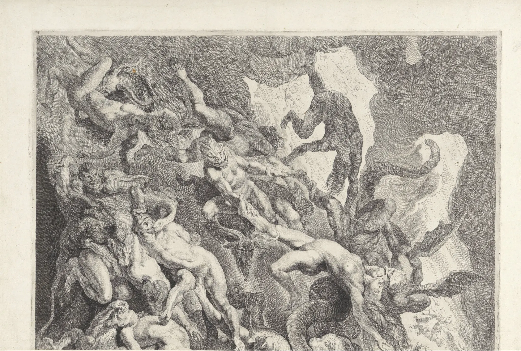 De val van de verdoemden (bovenste plaat) by Pieter Claesz. Soutman