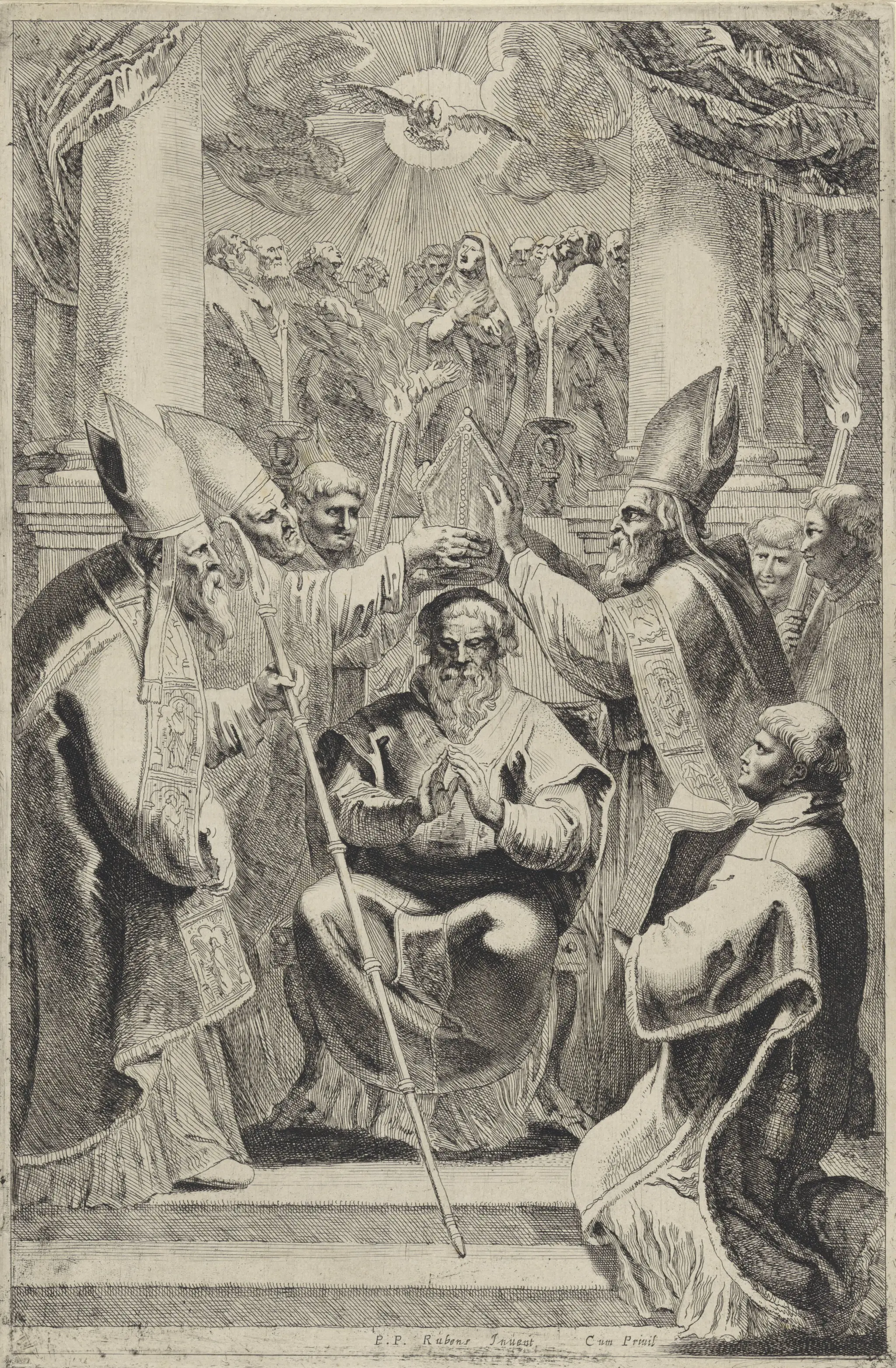 Inwijding van een bisschop by Pieter Claesz. Soutman
