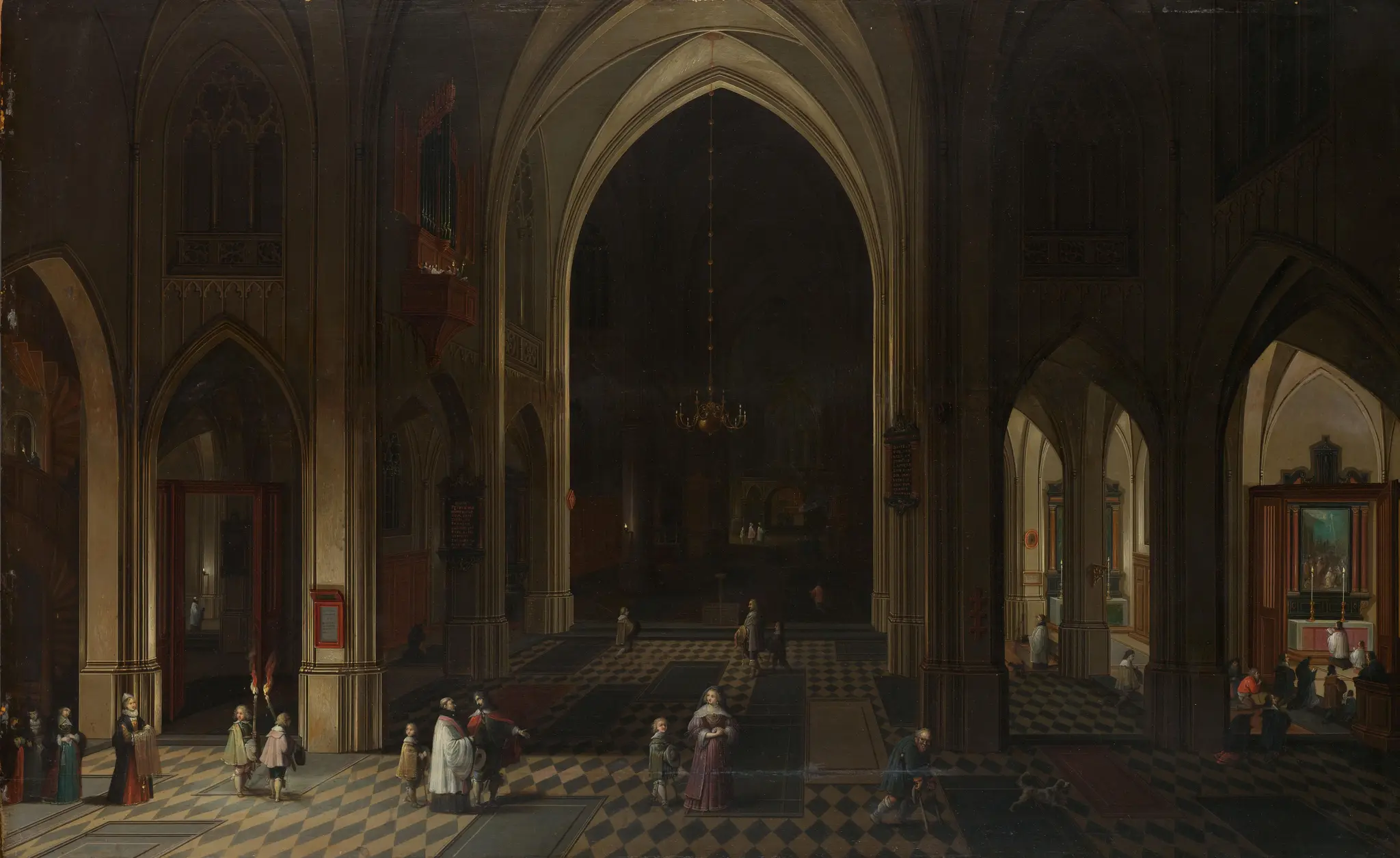 Interior of a Gothic Church at Night Looking East by Peeter Neeffs (I)