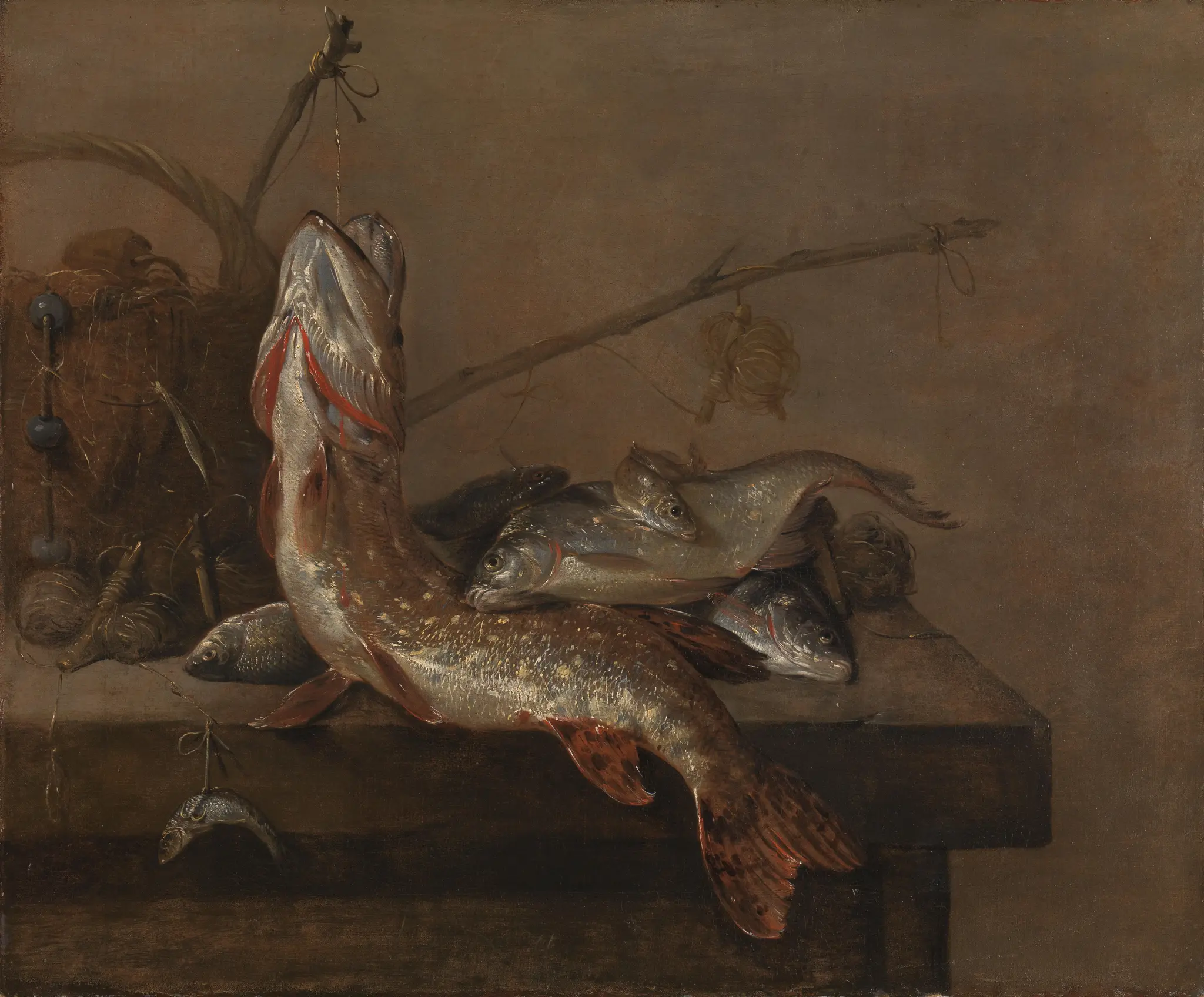 Still life with fish by Pieter van Noort