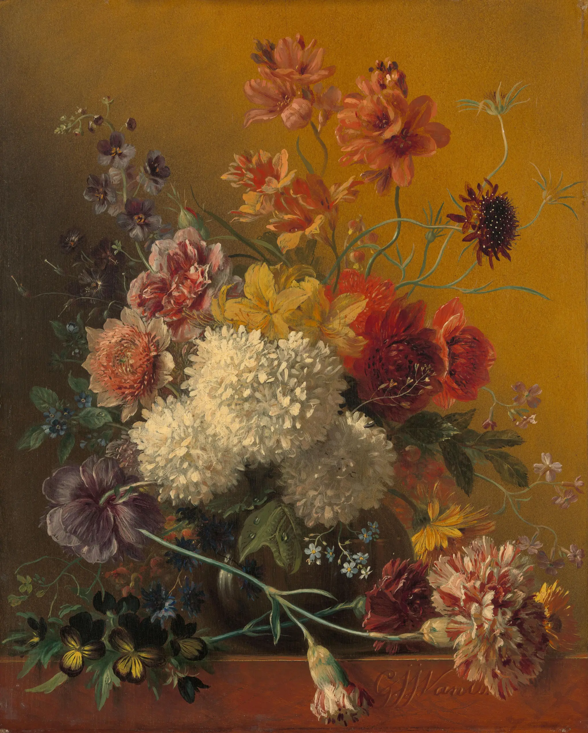 Still Life with Flowers by Georgius Jacobus Johannes van Os