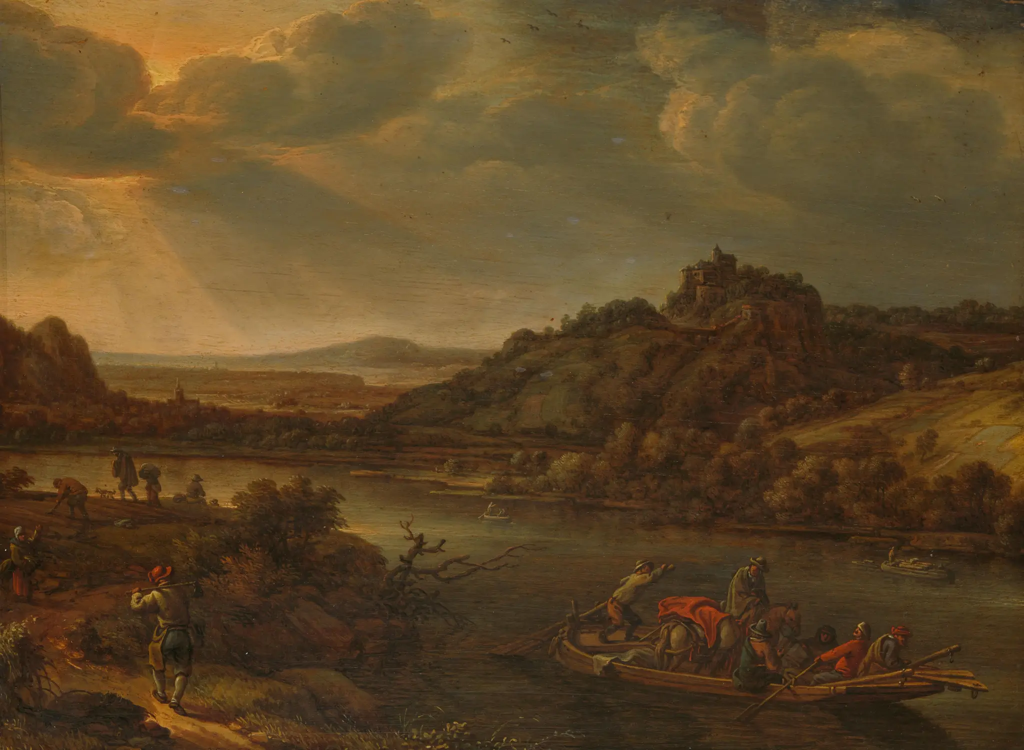 River View with Ferry by Herman Saftleven