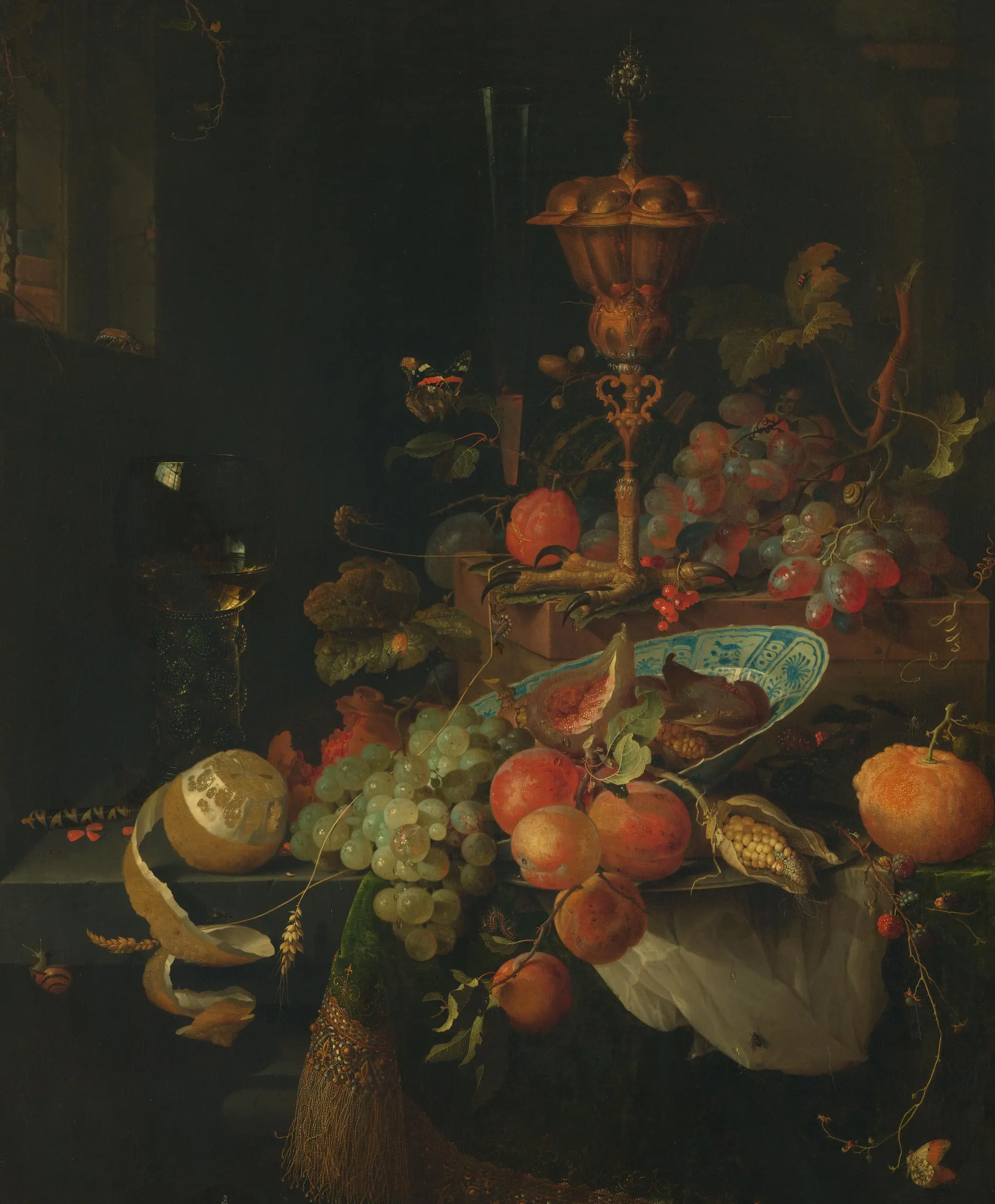 Still Life with Fruit and a Beaker on a Cock's Foot by Abraham Mignon