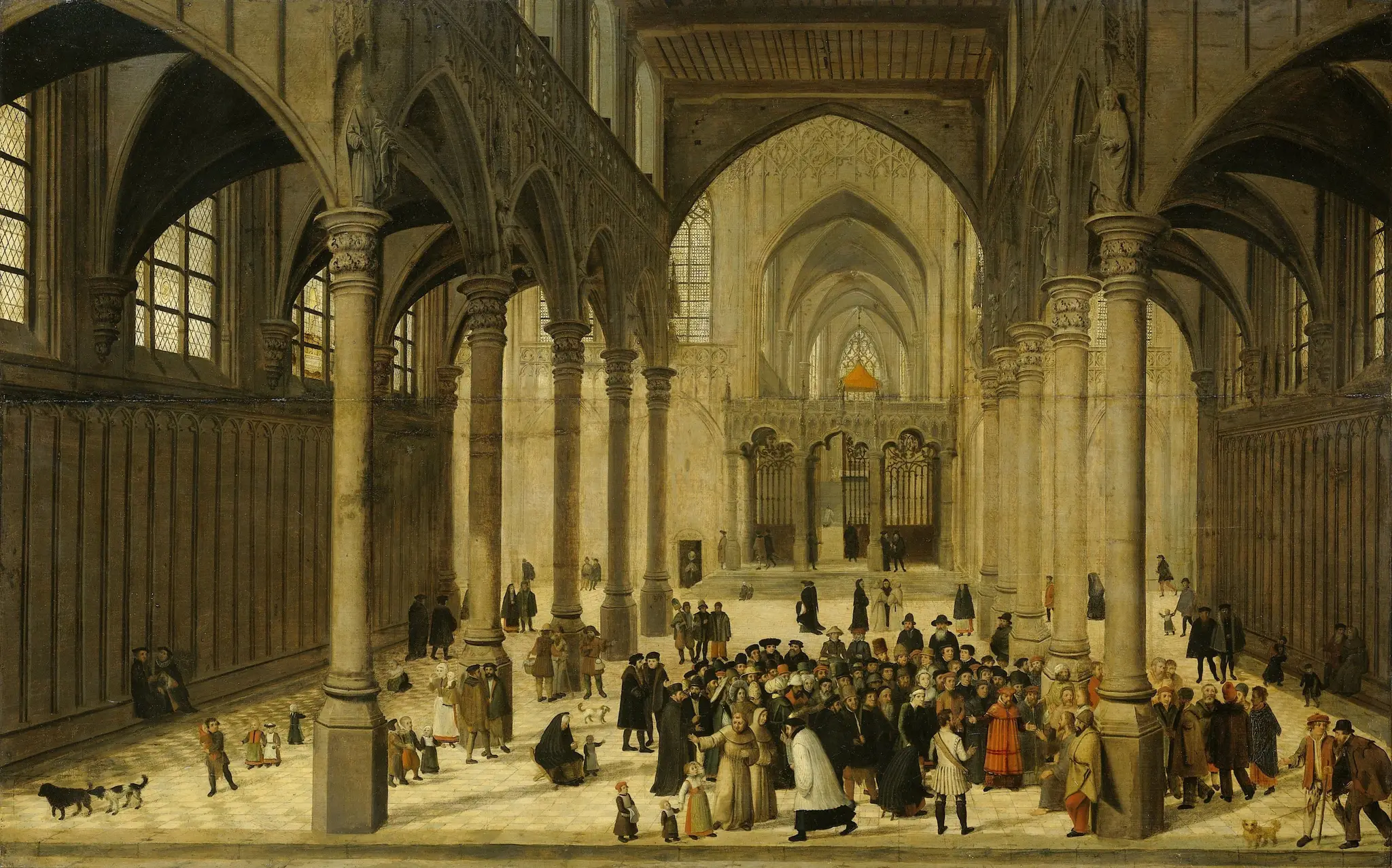 Church Interior with Christ Preaching to a Congregation by Unknown artist