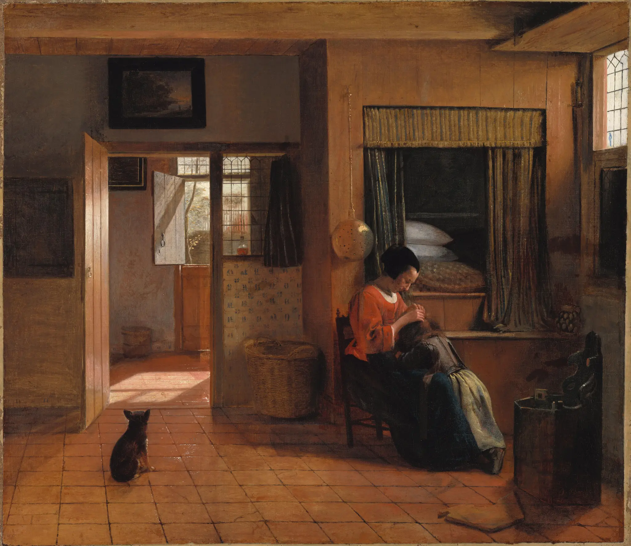 A Mother Delousing her Child’s Hair, Known as ‘A Mother’s Duty’ by Pieter de Hooch