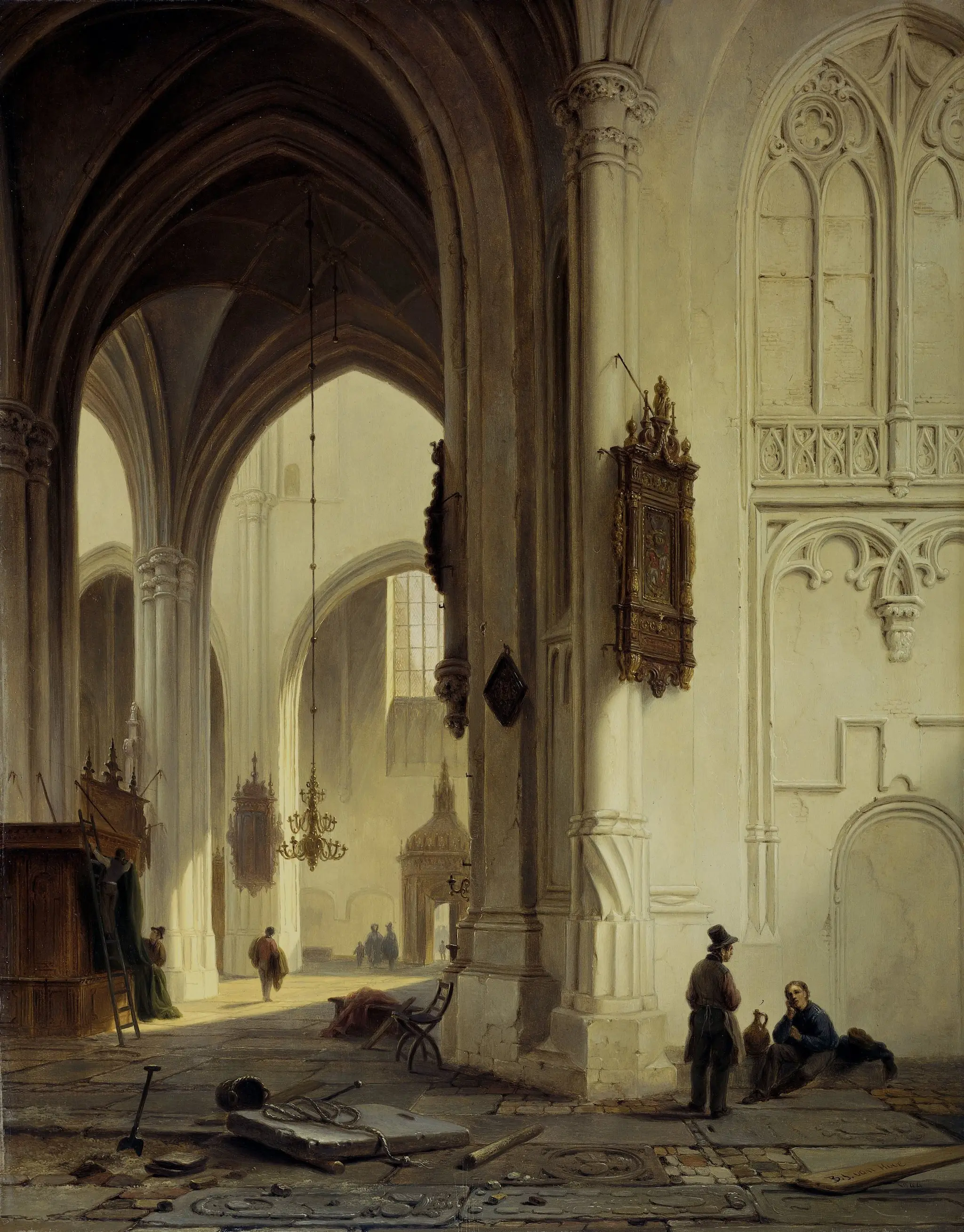 Church Interior by Bartholomeus Johannes van Hove