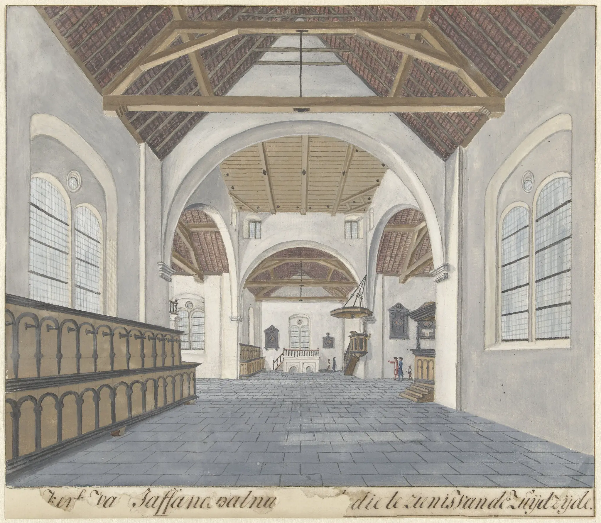 Interior of the Church at Fort Jaffnapatnam in Jaffna by Cornelis Steiger