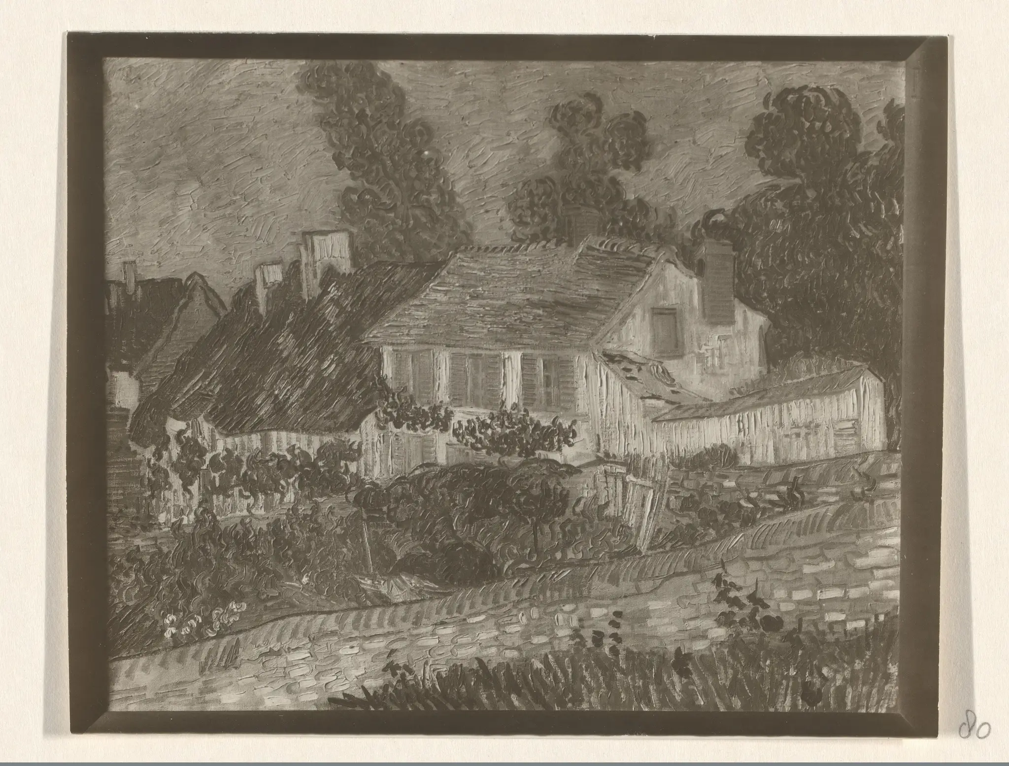 Fotoreproductie van schilderij van Vincent van Gogh, Maison à Auvers, 1890 by anonymous