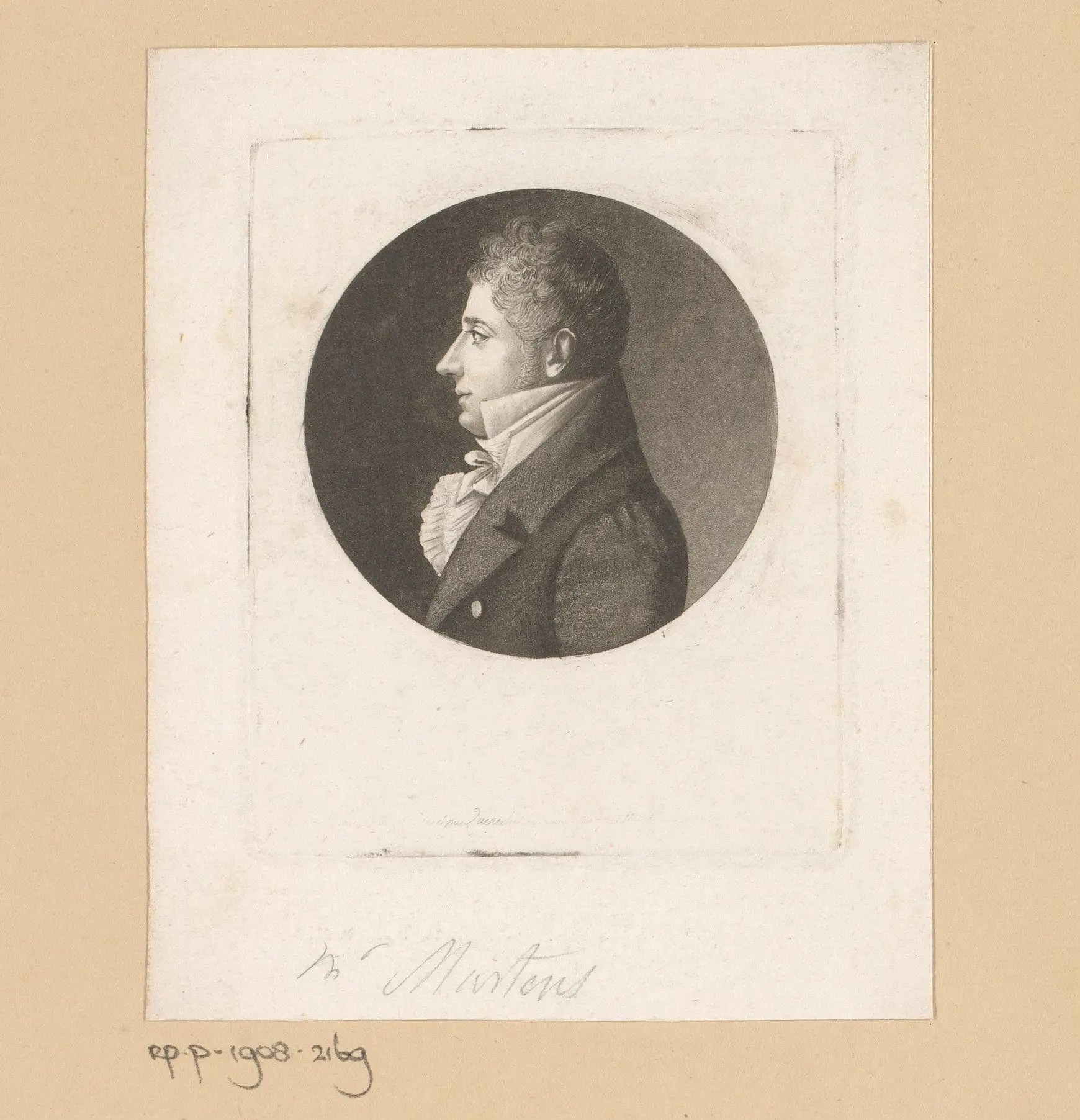 Portret van een onbekende man, mogelijk Martens by Edme Quenedey